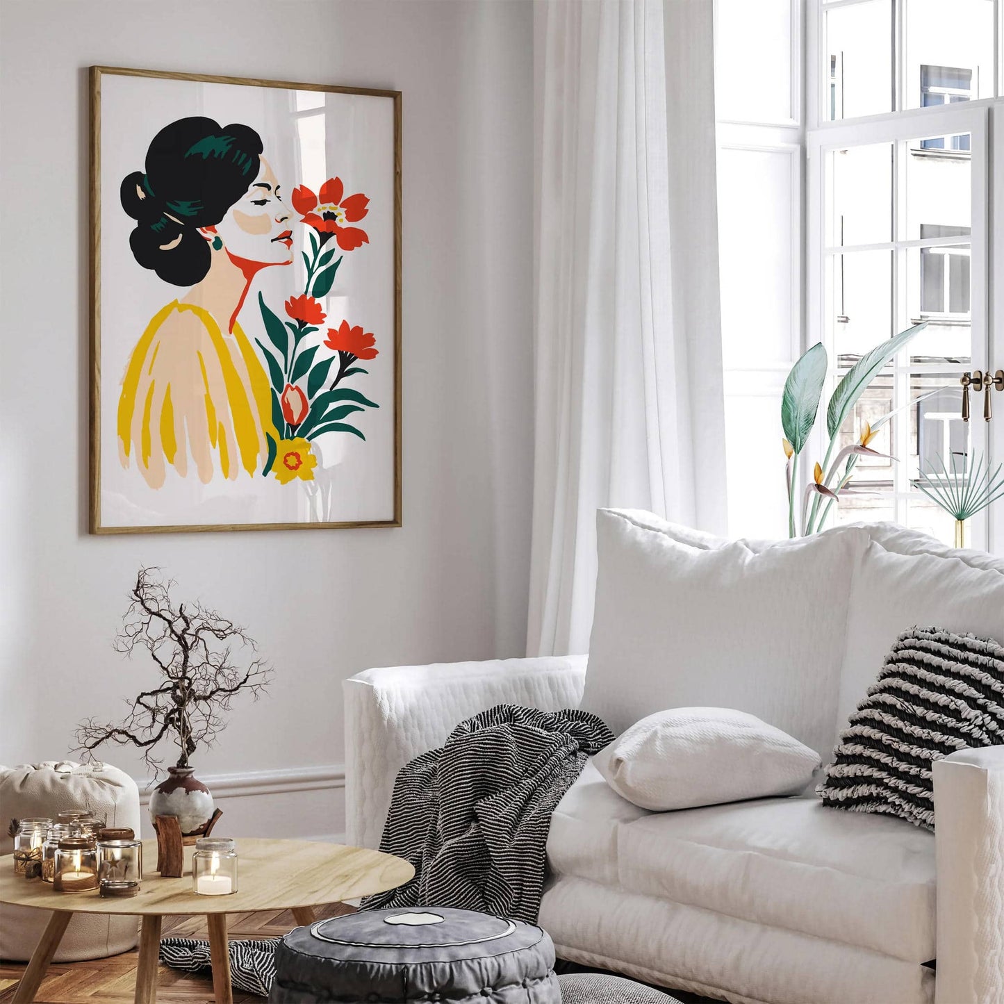 Woman with Flowers Wall Art - HypeSheriff