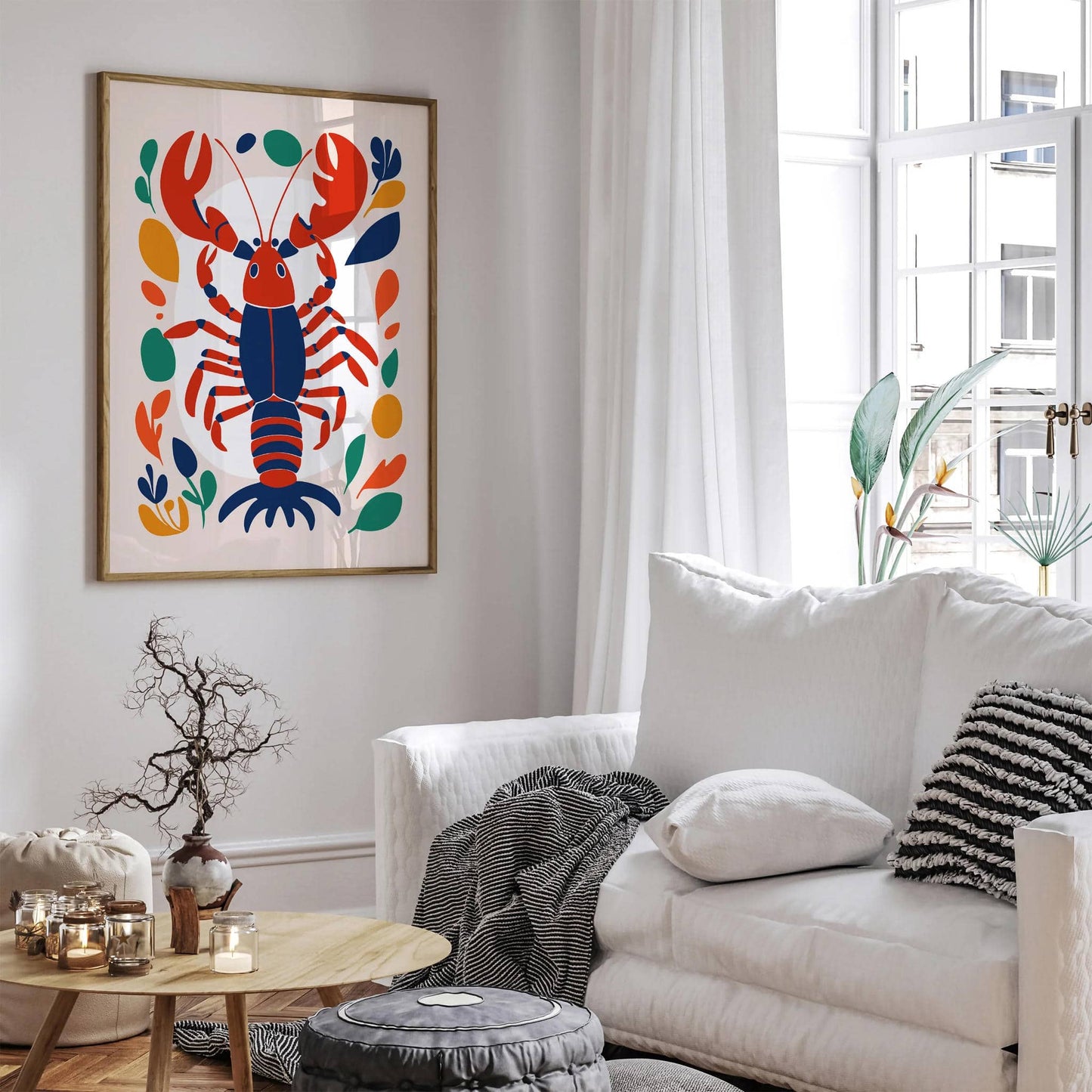 Colorful Lobster Illustration Kitchen Wall Art - HypeSheriff