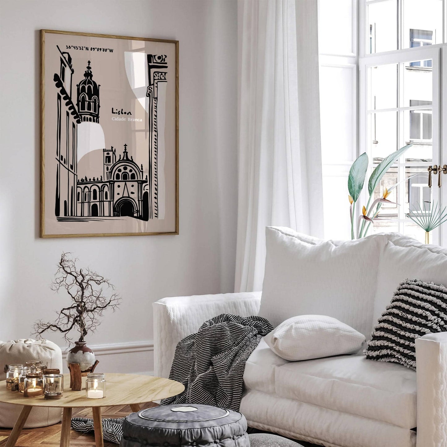 Lisbon Cidade Bianca White City Art Print