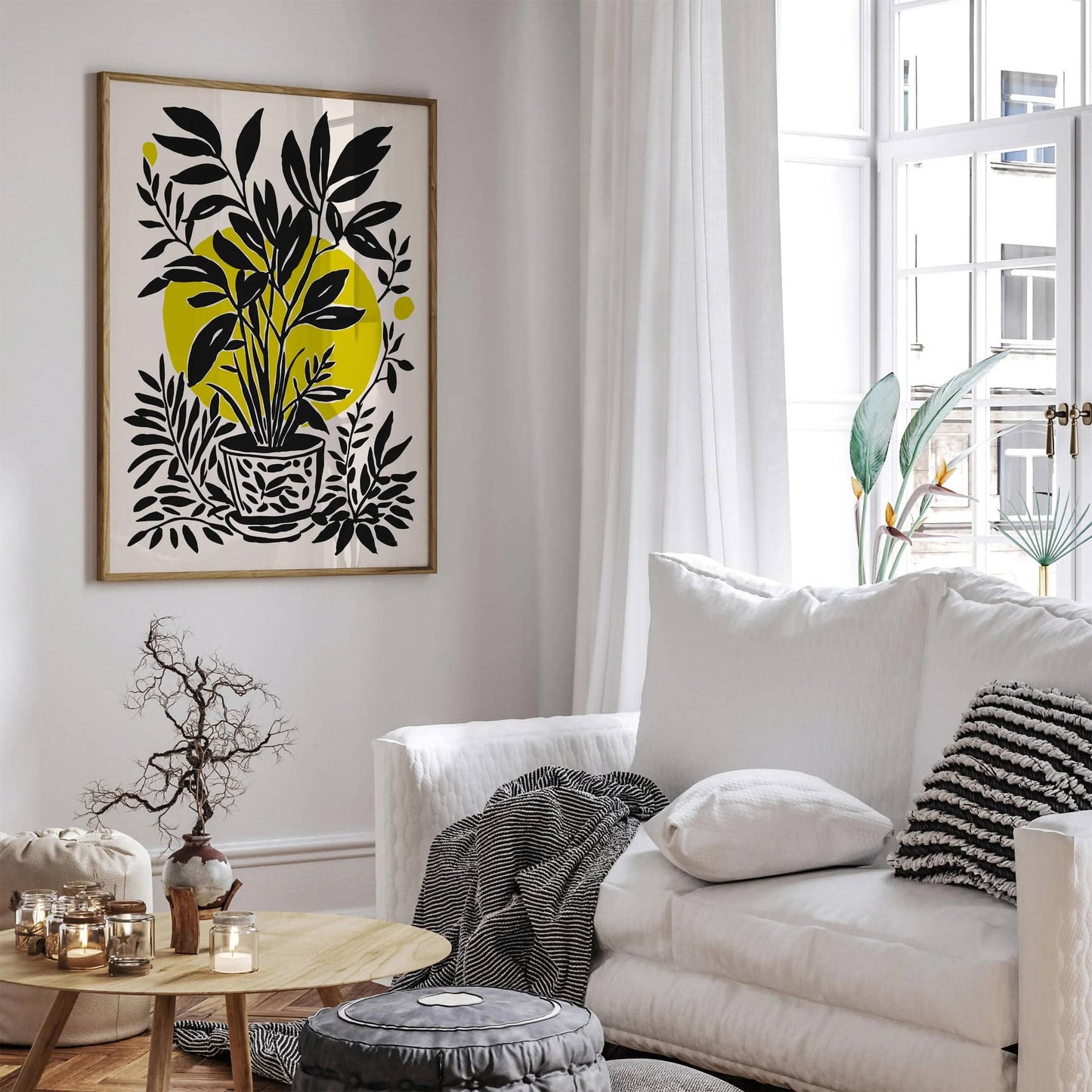 Black Ink Painting Floral Print - HypeSheriff