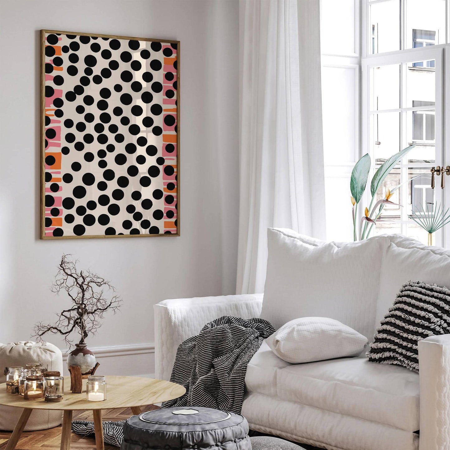 Abstract Black Dots Mid Century Poster - HypeSheriff
