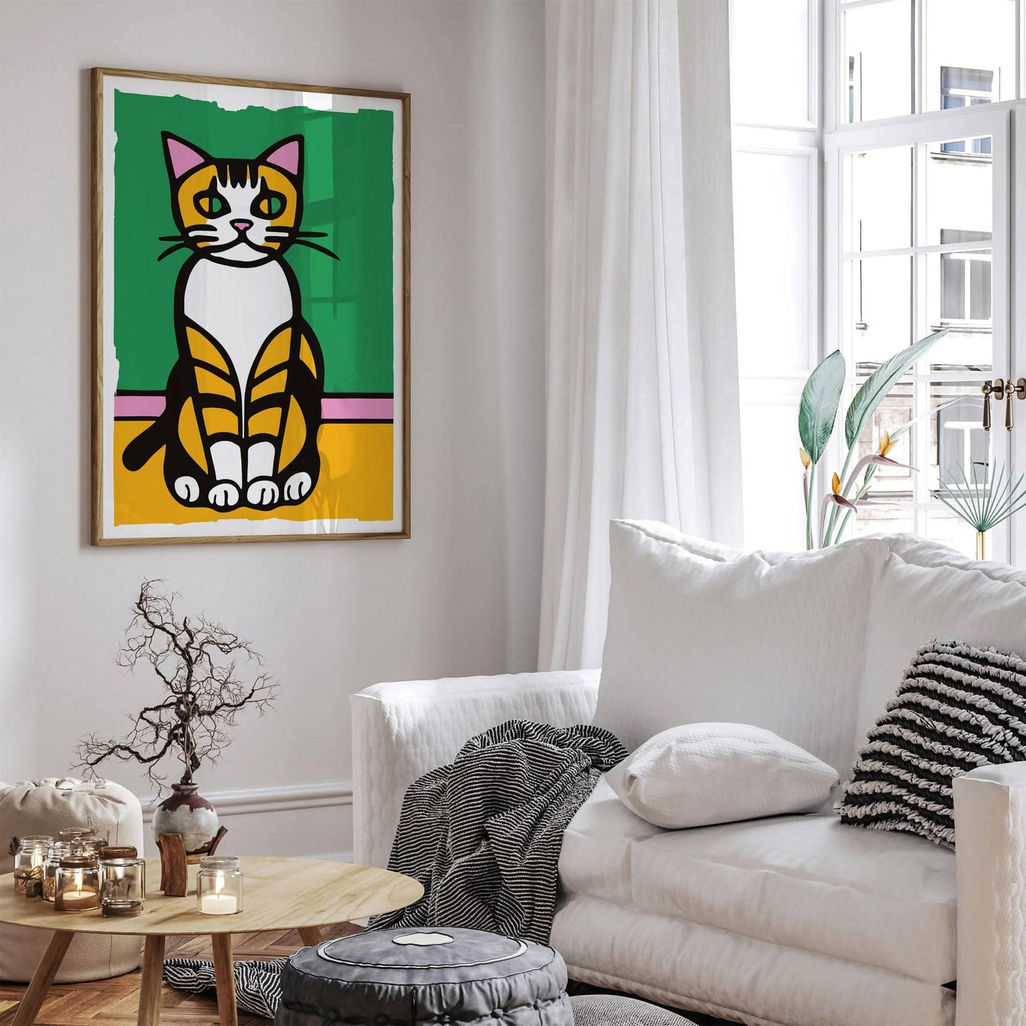 Anxious Kitten Quirky Art Print - HypeSheriff