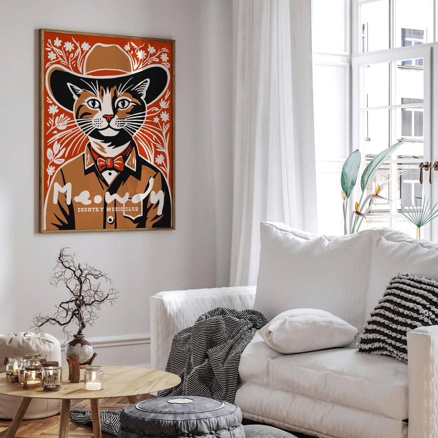 Country Music Cowboy Cat Poster