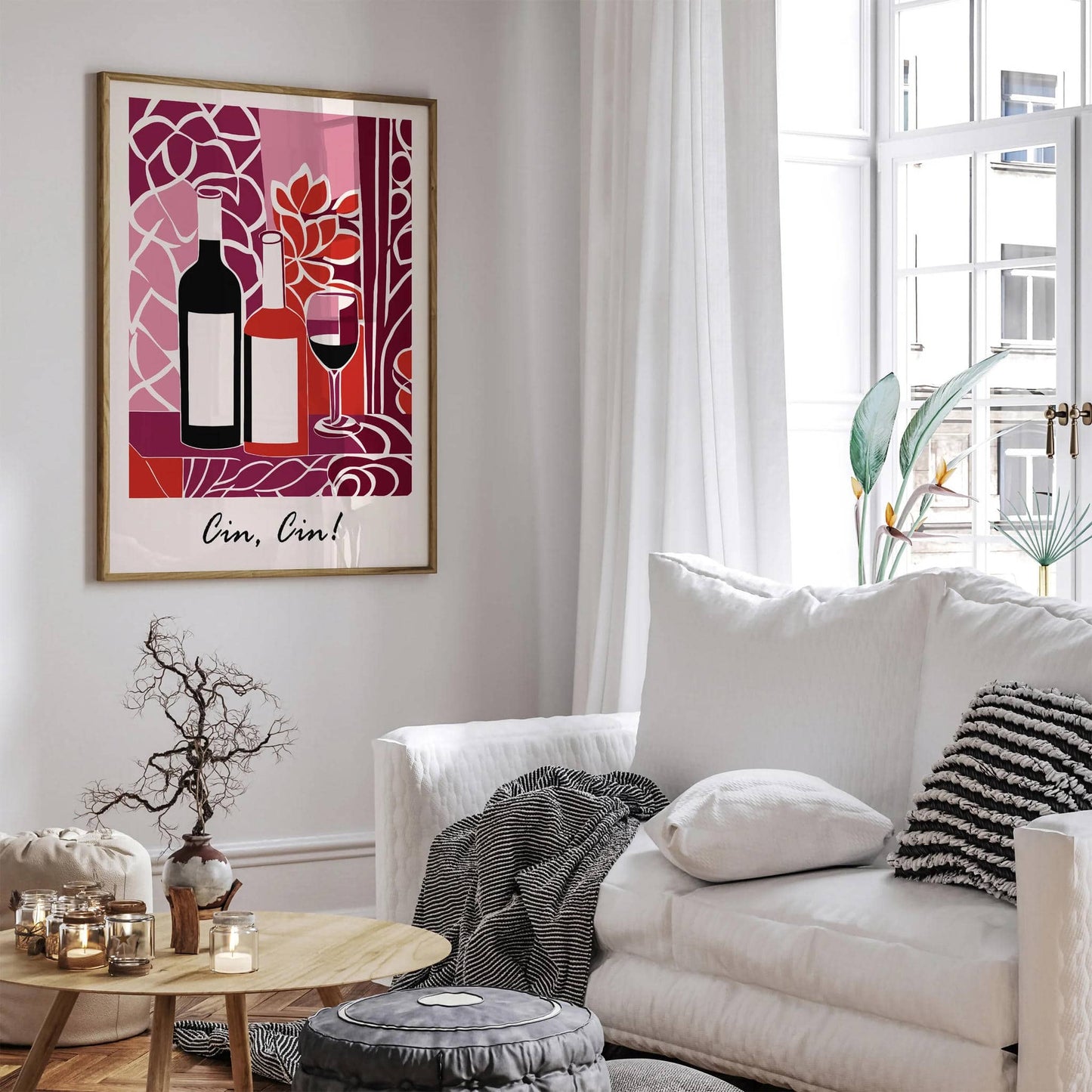 Cin Cin Wine Retro Art Print - HypeSheriff