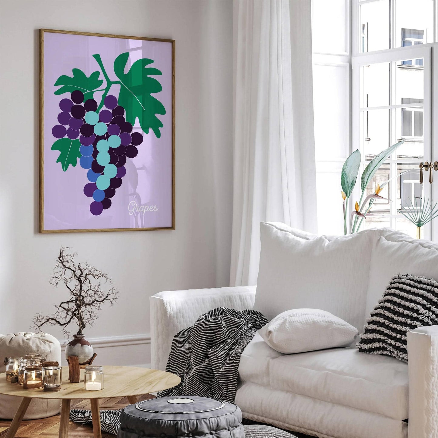 Grapes Fruit Kitchen Art Print - HypeSheriff