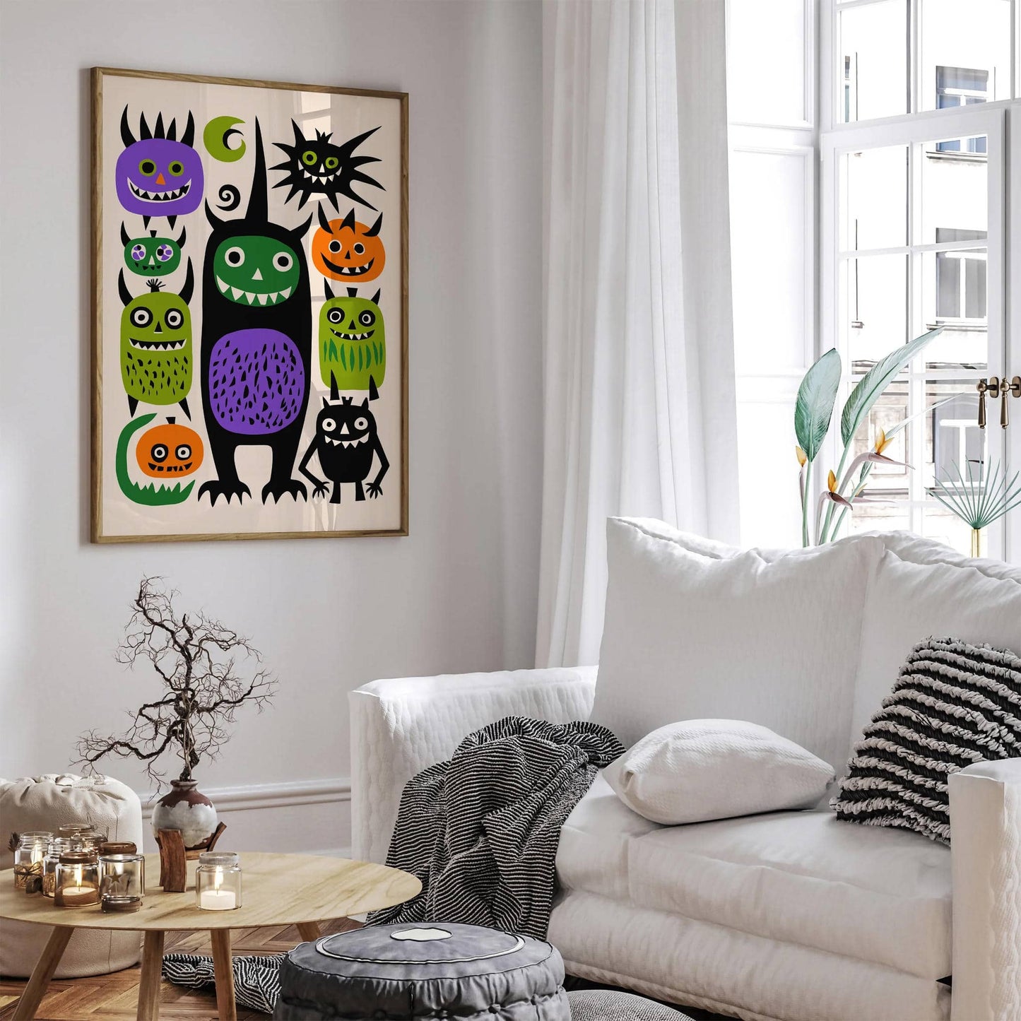 Halloween Monsters Family Illustration Print - HypeSheriff