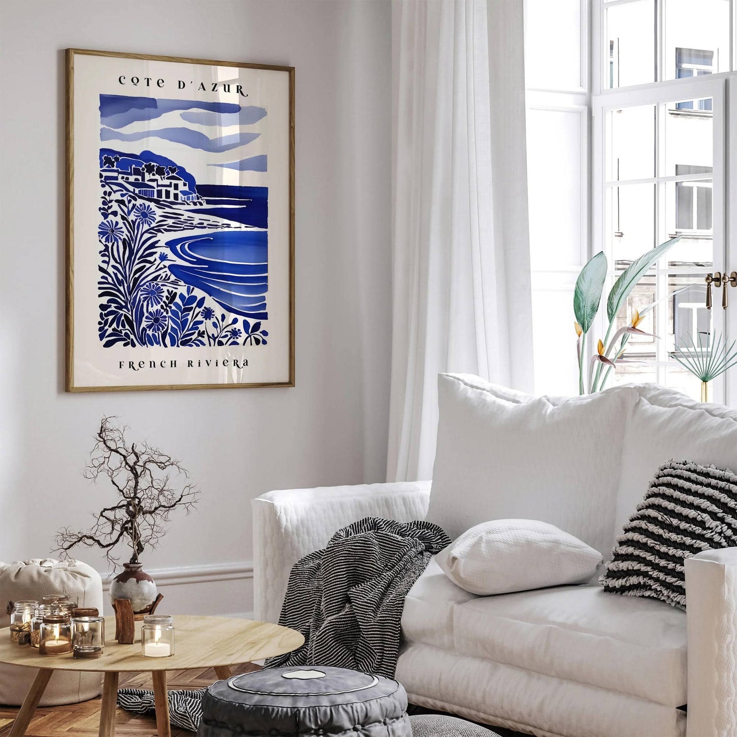 French Riviera Cote d Azur Blue Poster - HypeSheriff