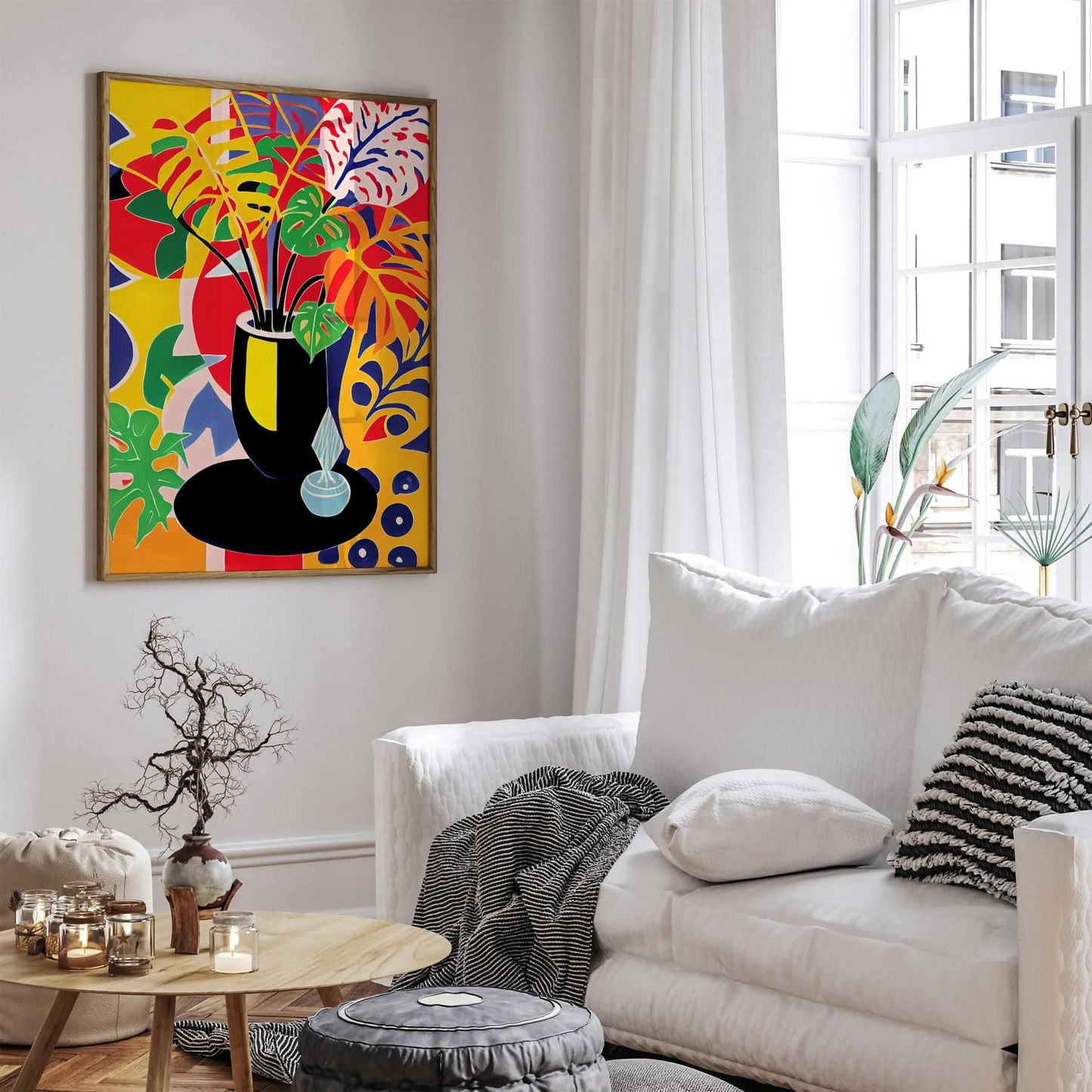 Colorful Monstera Wall Art Print - HypeSheriff