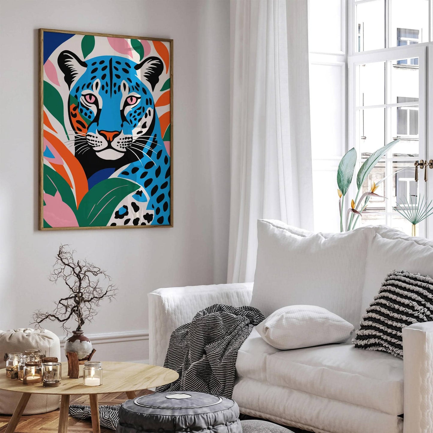 Colorful Print Cute Cheetah Wall Art - HypeSheriff