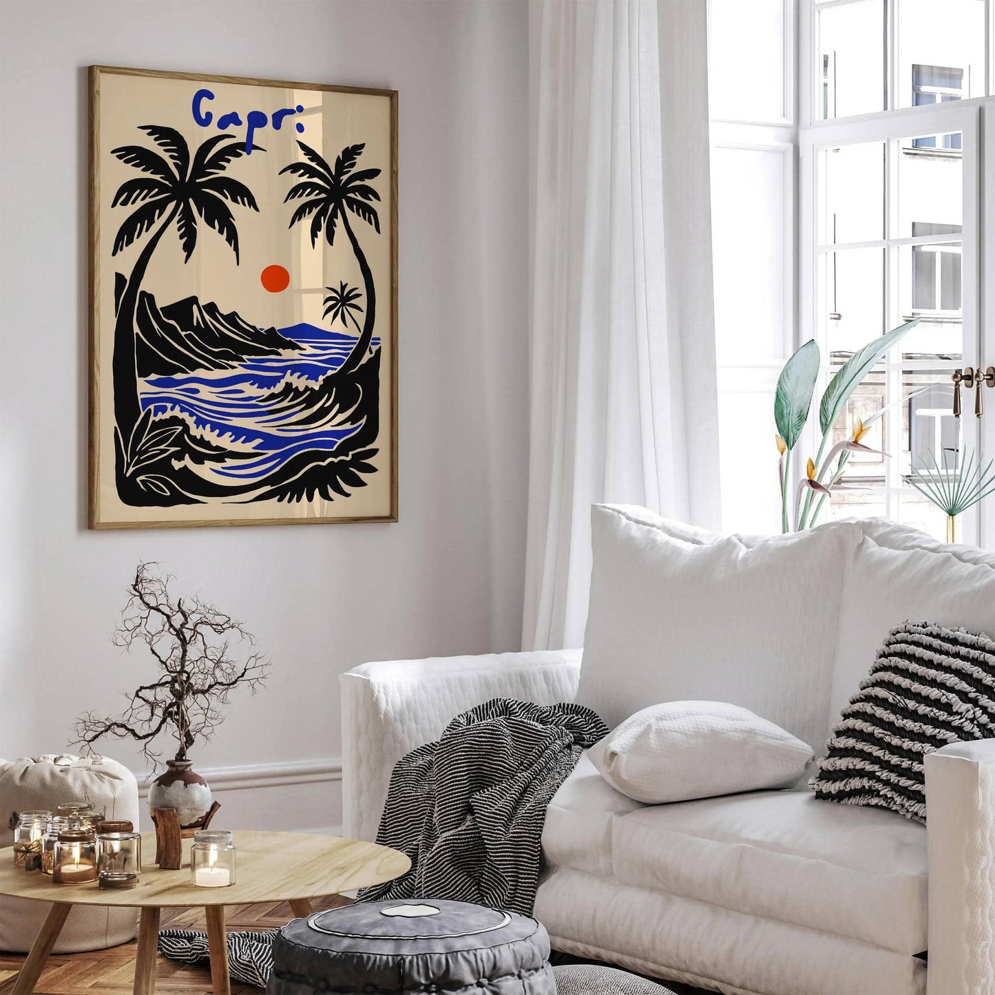 Capri Tropical Landscape Wall Art Print