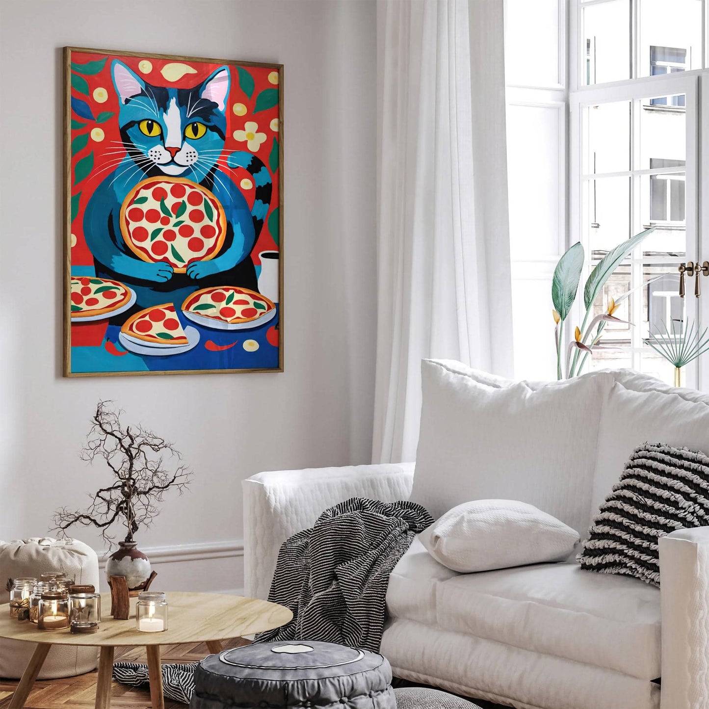Funny Cat Pizza Lover Poster - HypeSheriff