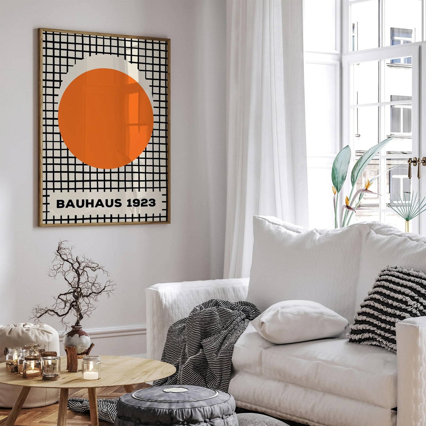 Orange Geometric Bauhaus Wall Art - HypeSheriff
