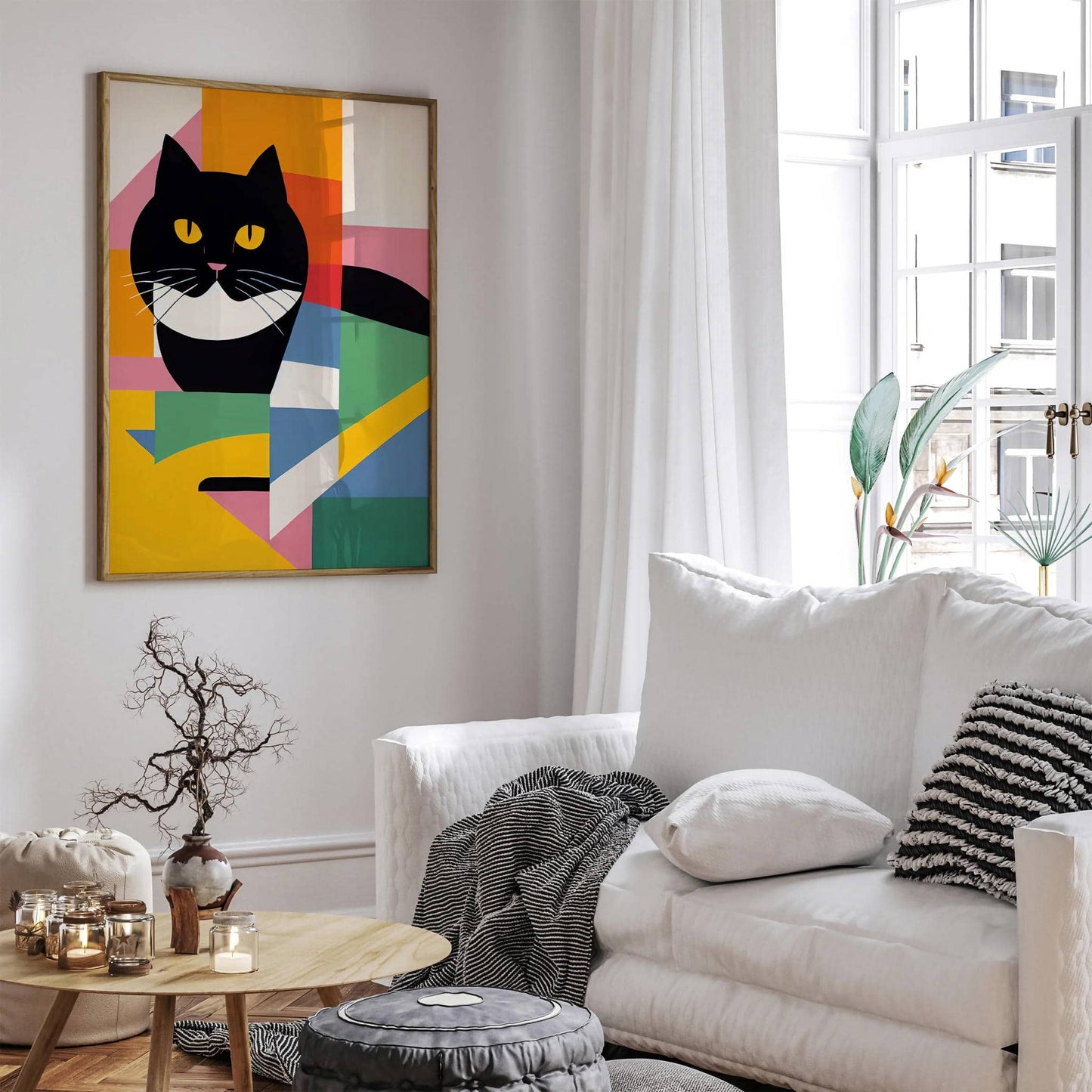 Mid-Century Modern Fatty Cat Poster - HypeSheriff