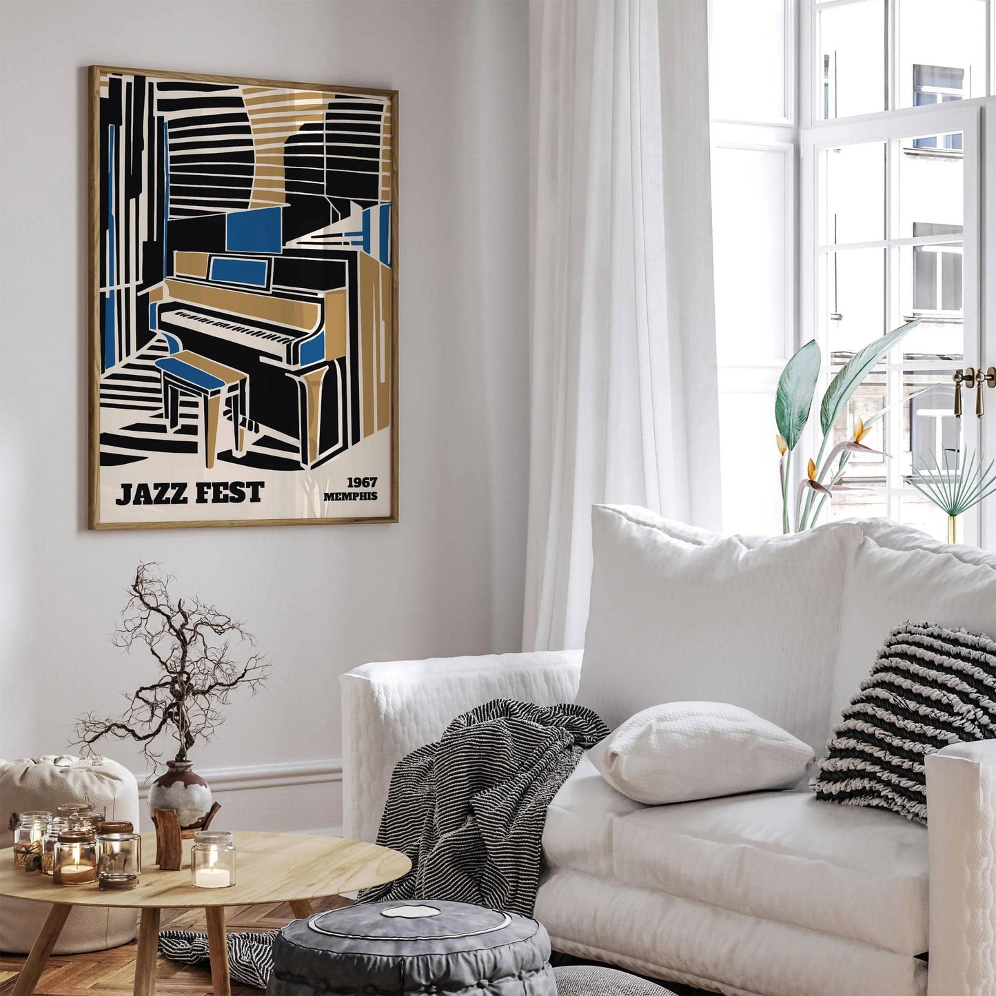 Memphis Retro Piano Jazz Fest Poster - HypeSheriff