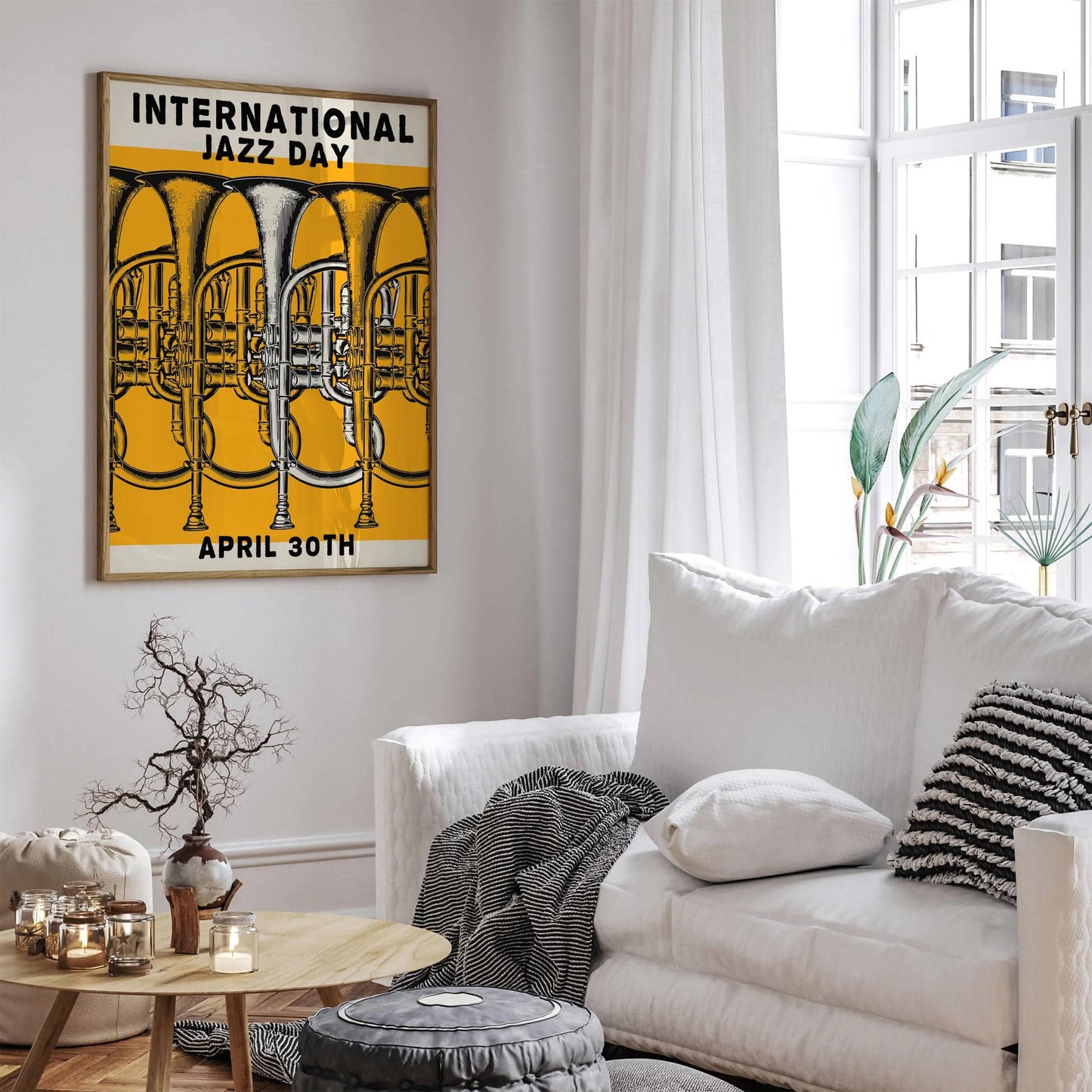 Jazz Day Yellow Music Art Print - HypeSheriff