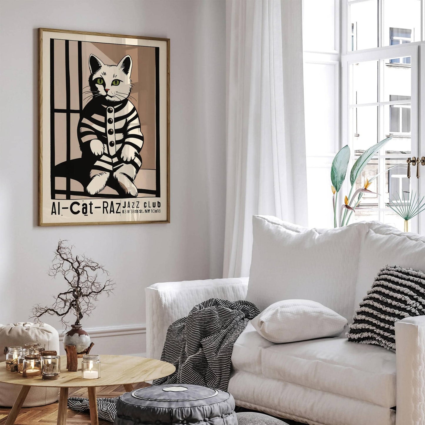 Al-Cat-Raz Jazz Club Cat Prisoner Poster - HypeSheriff