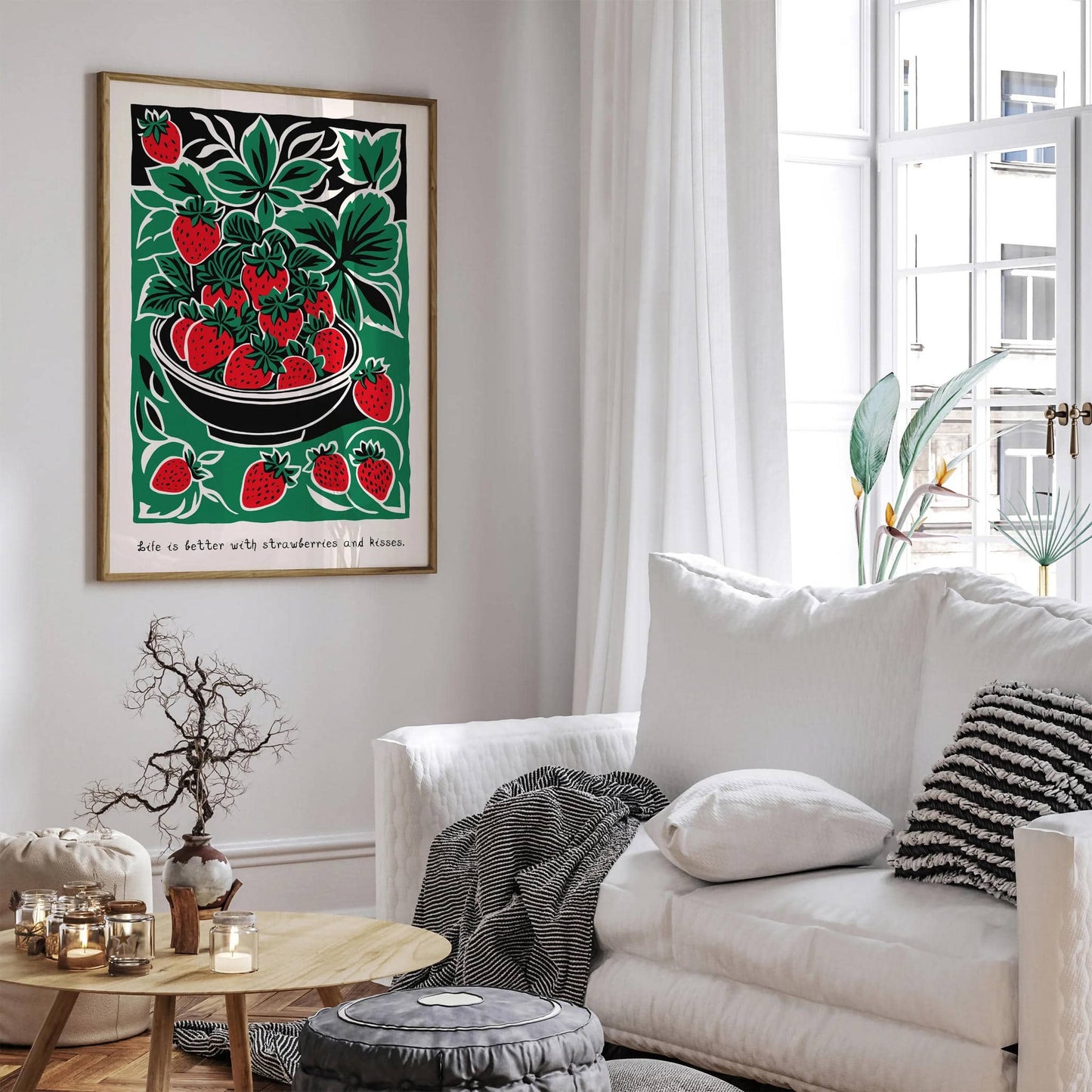 Strawberry Poster - Kitchen Retro Art - HypeSheriff