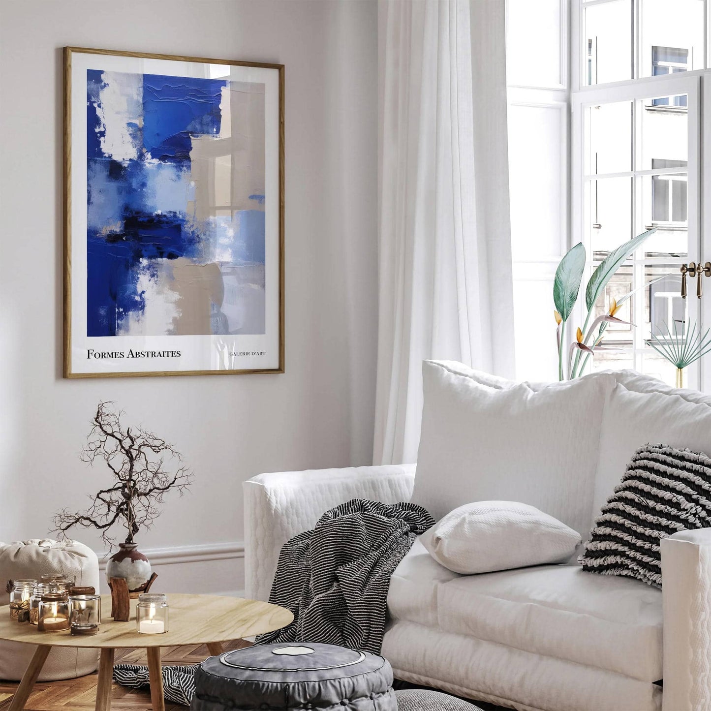 Formes Abstraites: Blue Abstract Painting Print - HypeSheriff