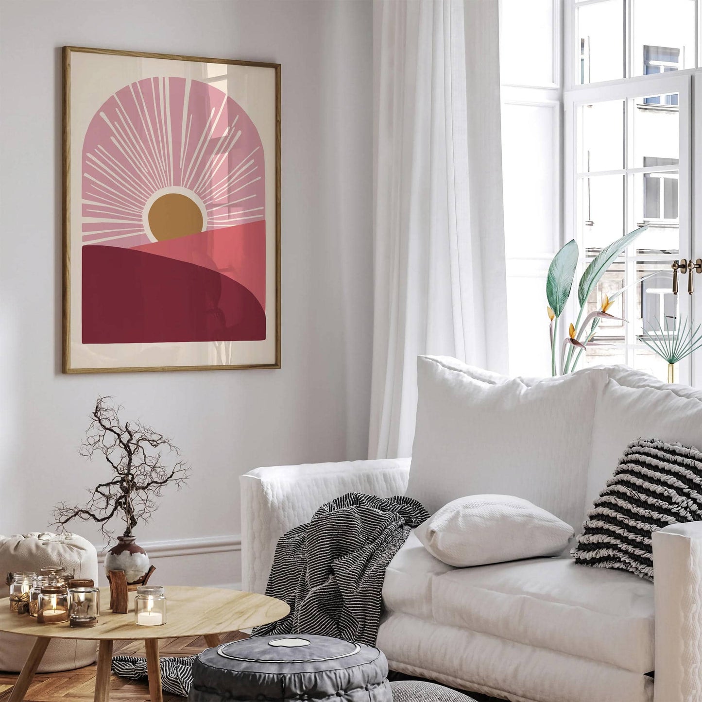 Modern Sunset Burgundy Pink Tones Poster - HypeSheriff