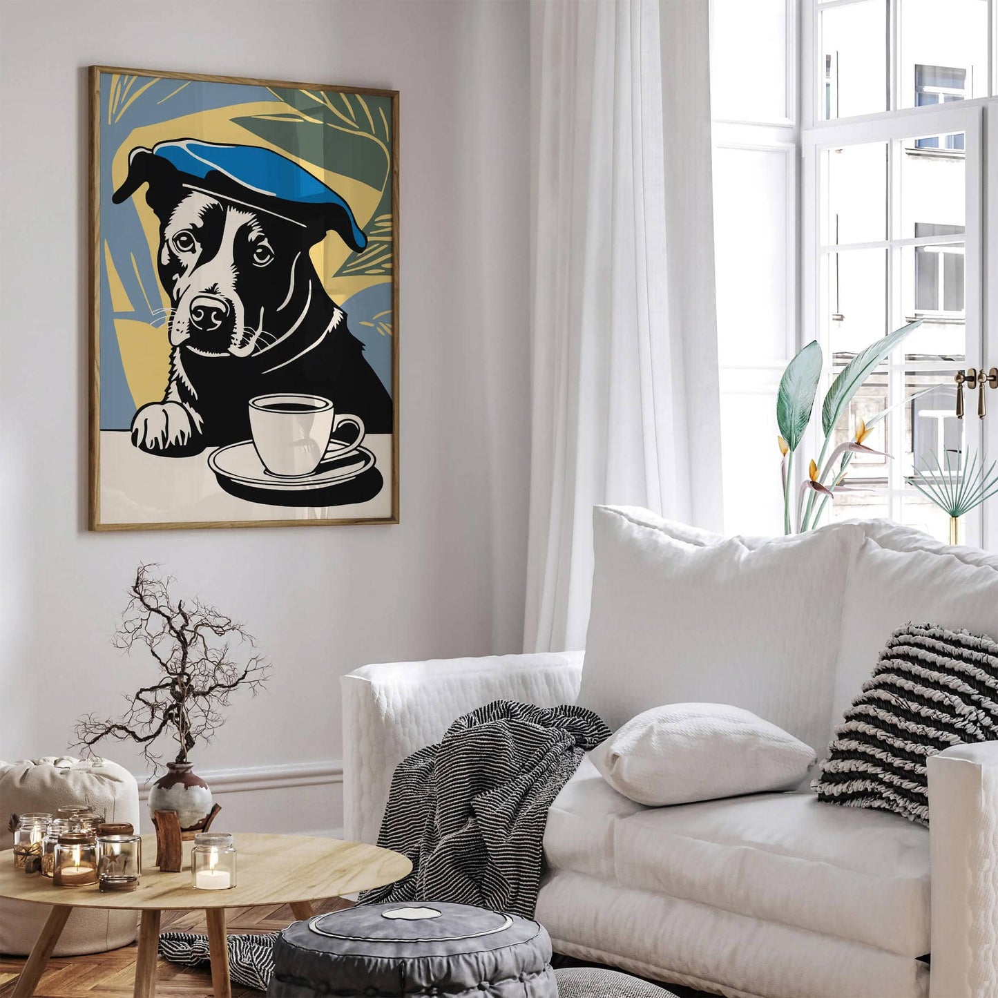 Dog with Black Coffee Retro Poster - HypeSheriff