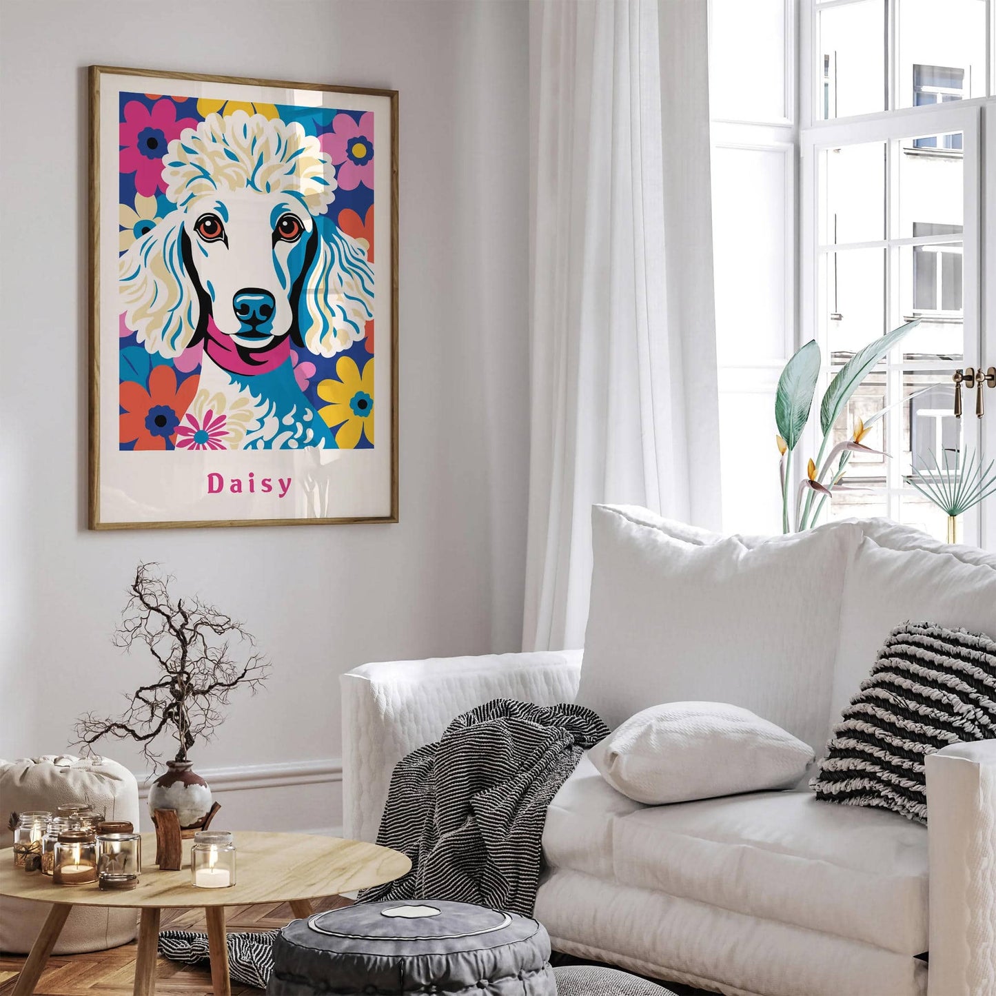 Daisy Cute Poodle Dog Art Print - HypeSheriff