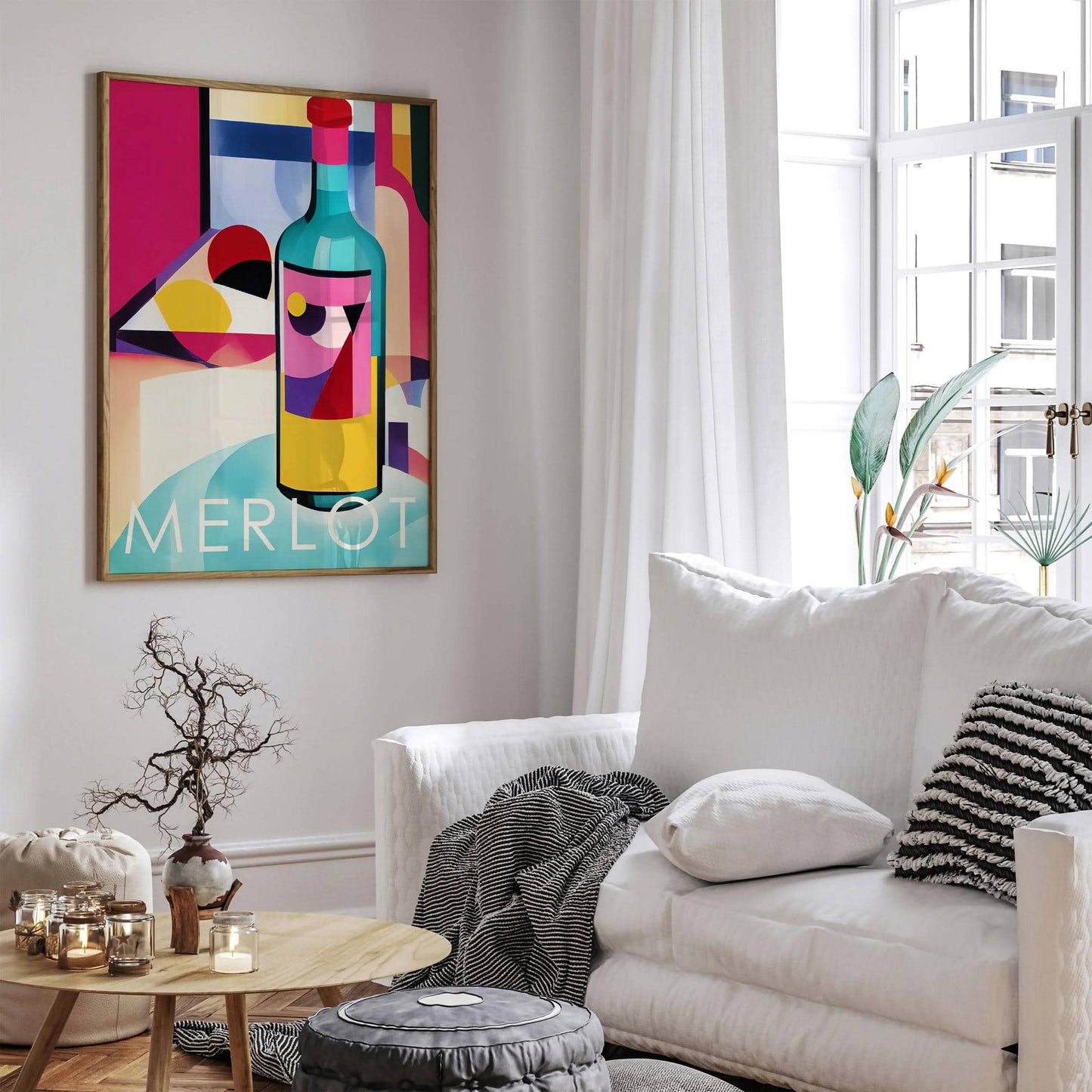 Merlot Art Deco Wine Poster - HypeSheriff