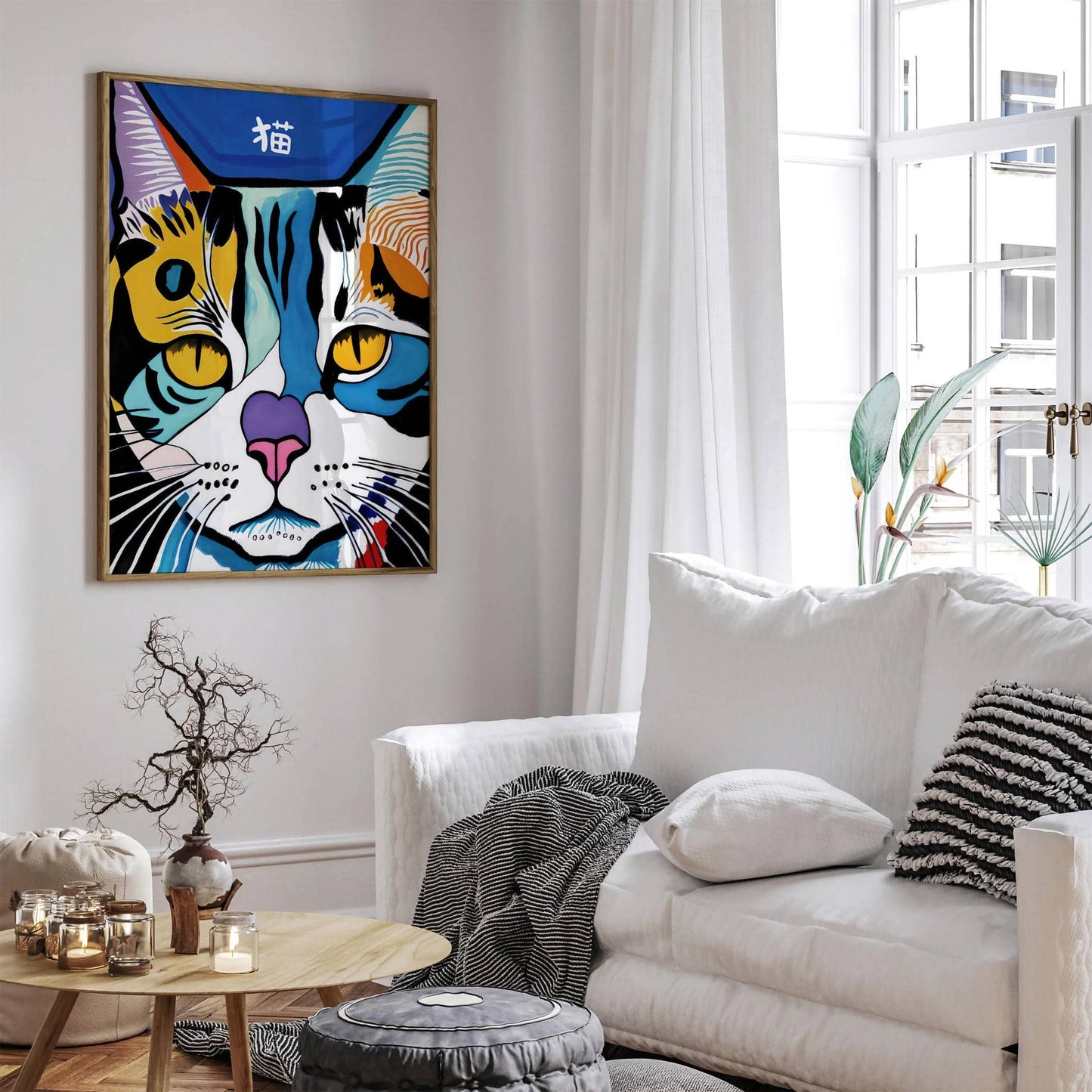 Watercolor Japanese Cat Poster - HypeSheriff