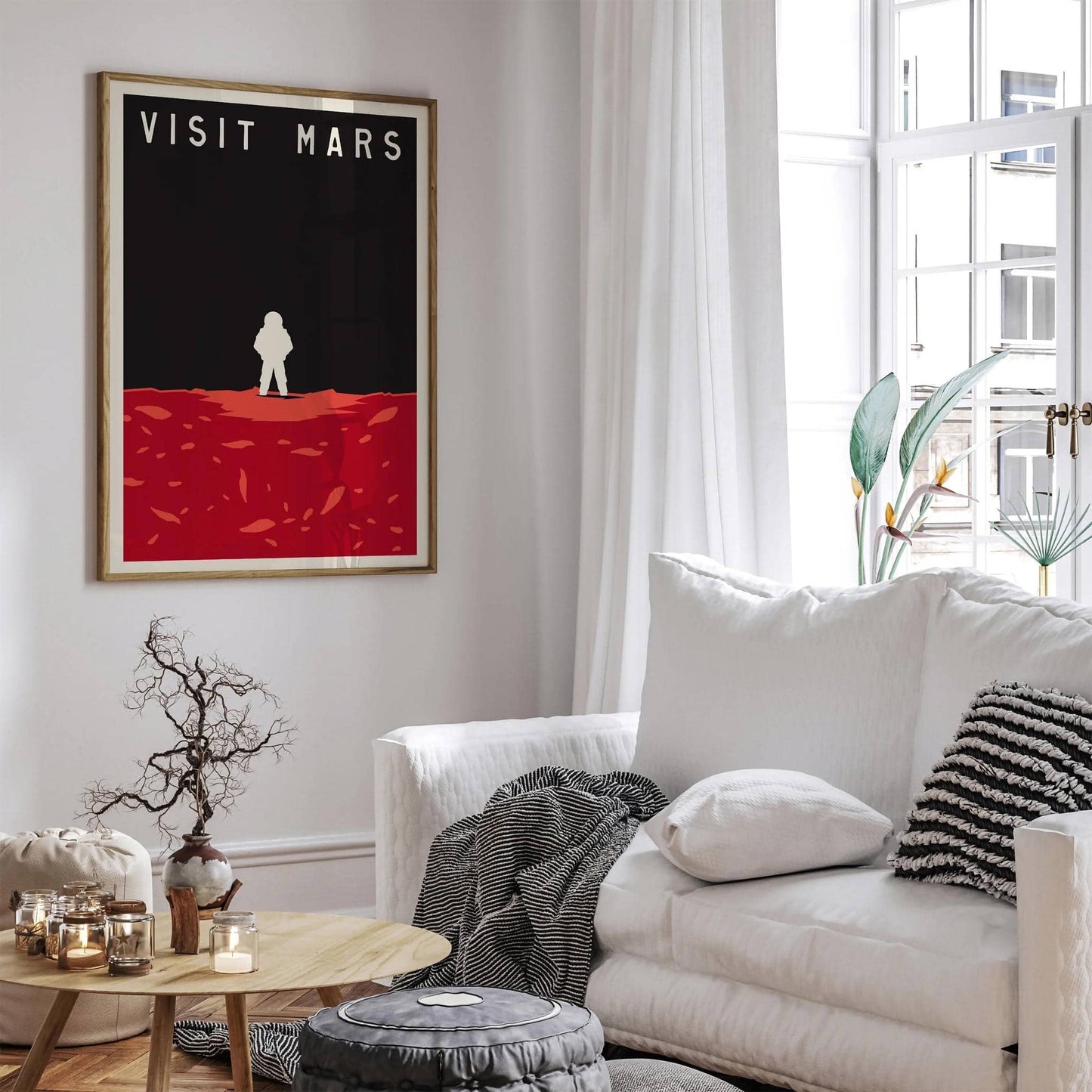 Visit Mars Minimal Space Poster - HypeSheriff