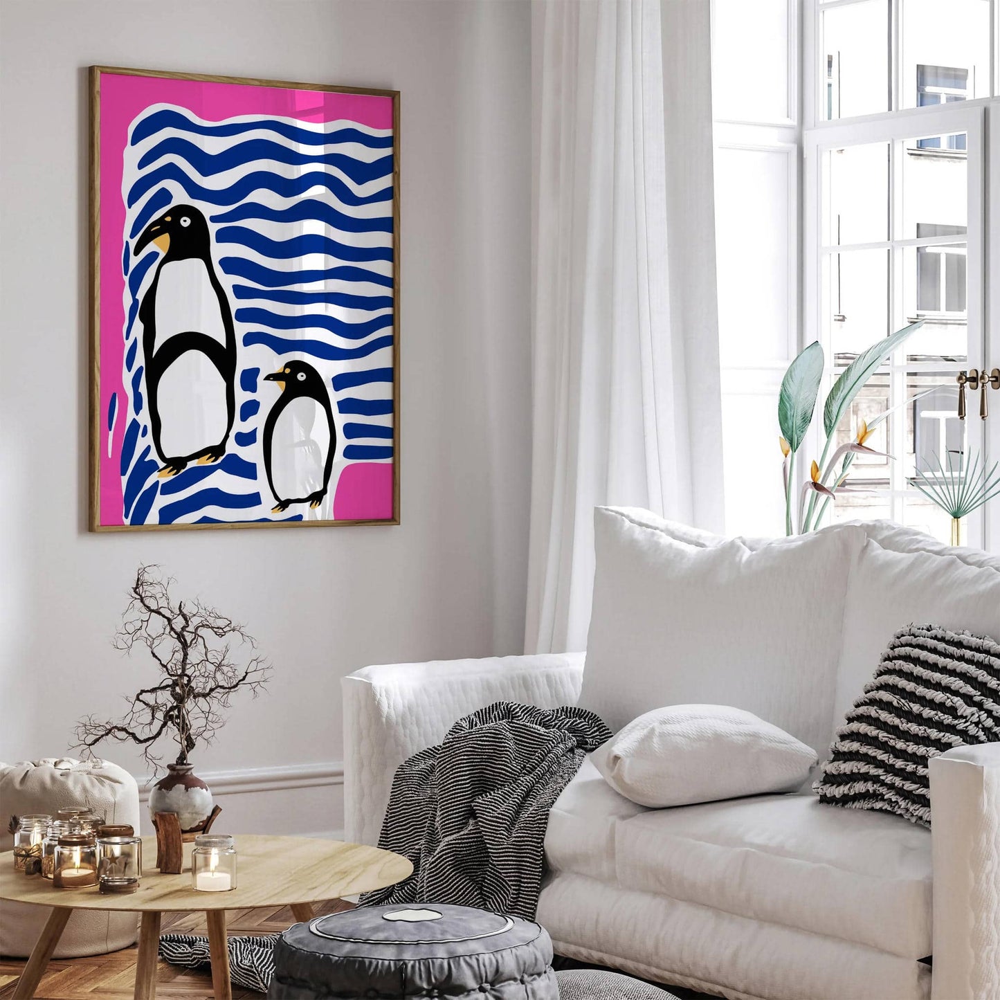 Cute Penguins Artistic Wall Art Print - HypeSheriff
