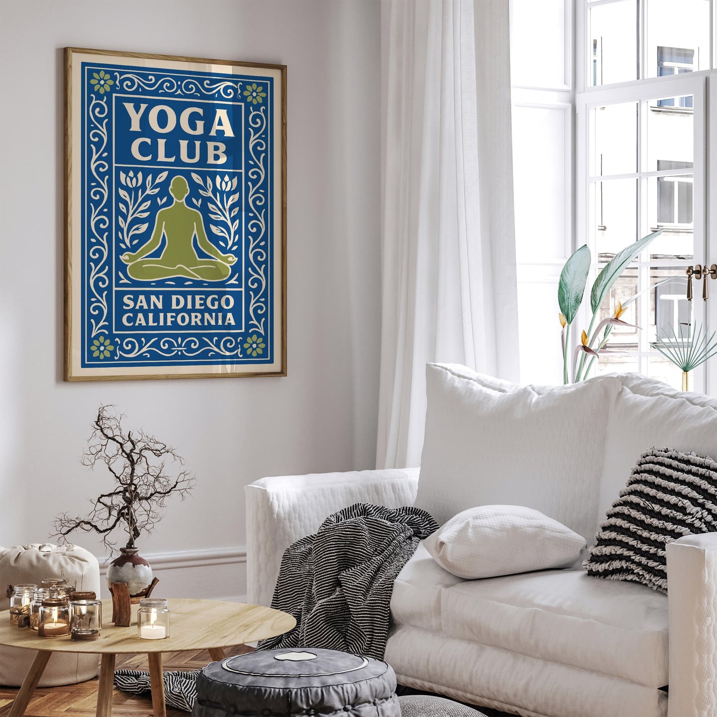 Blue Yoga Club San Diego California Poster