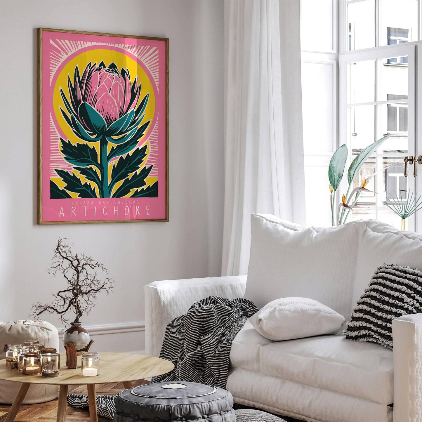 Pink Artichoke Retro Print for Kitchen - HypeSheriff