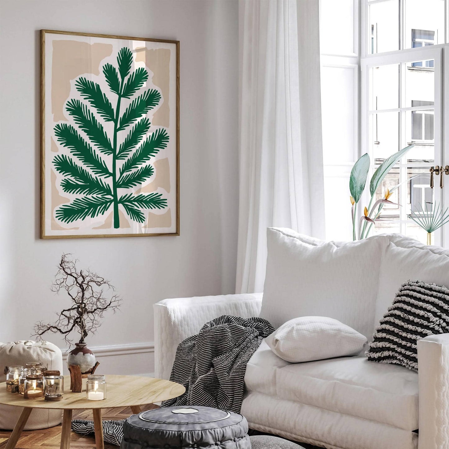 Green Leaf Cozy Wall Art - HypeSheriff