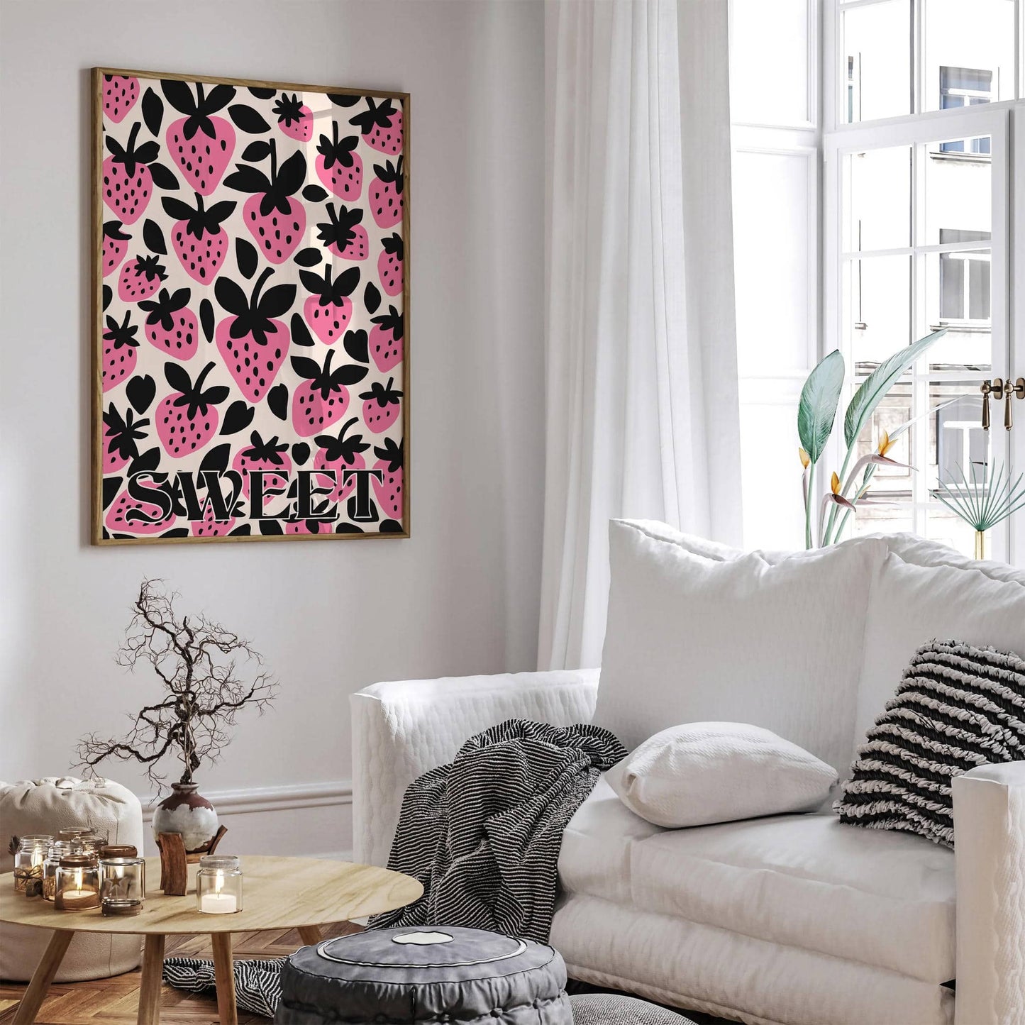 Sweet Pink Strawberry Pop Art Poster - HypeSheriff