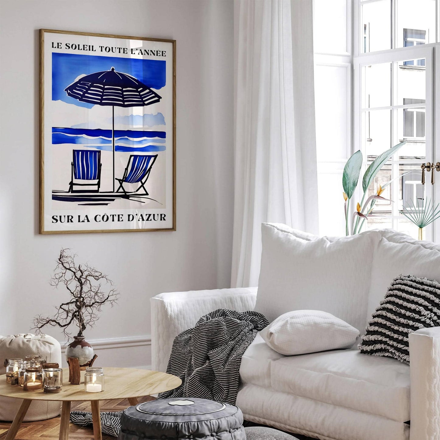 French Riviera Vibes Blue Poster - HypeSheriff