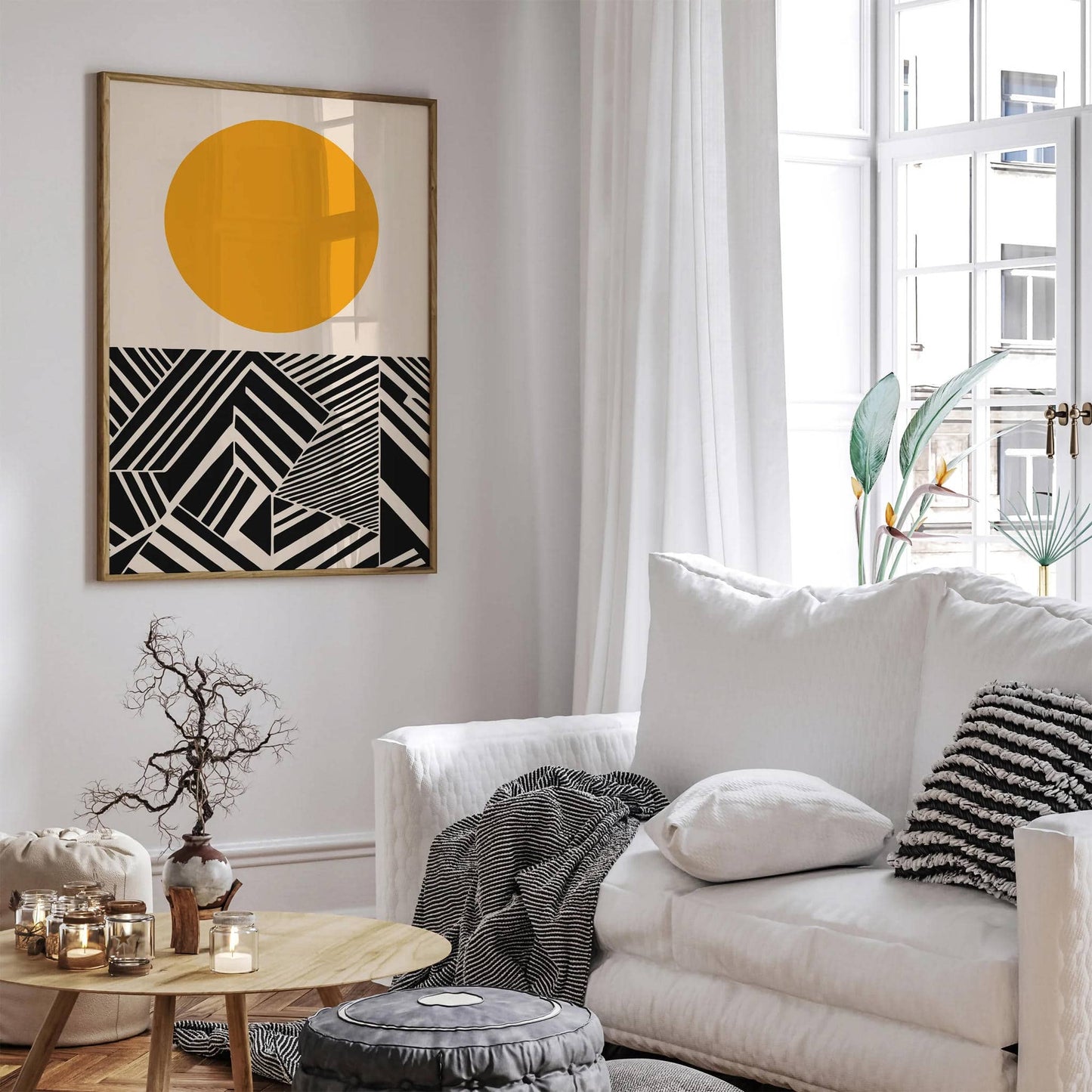 Modern Yellow Sun Art Print 2024 - HypeSheriff