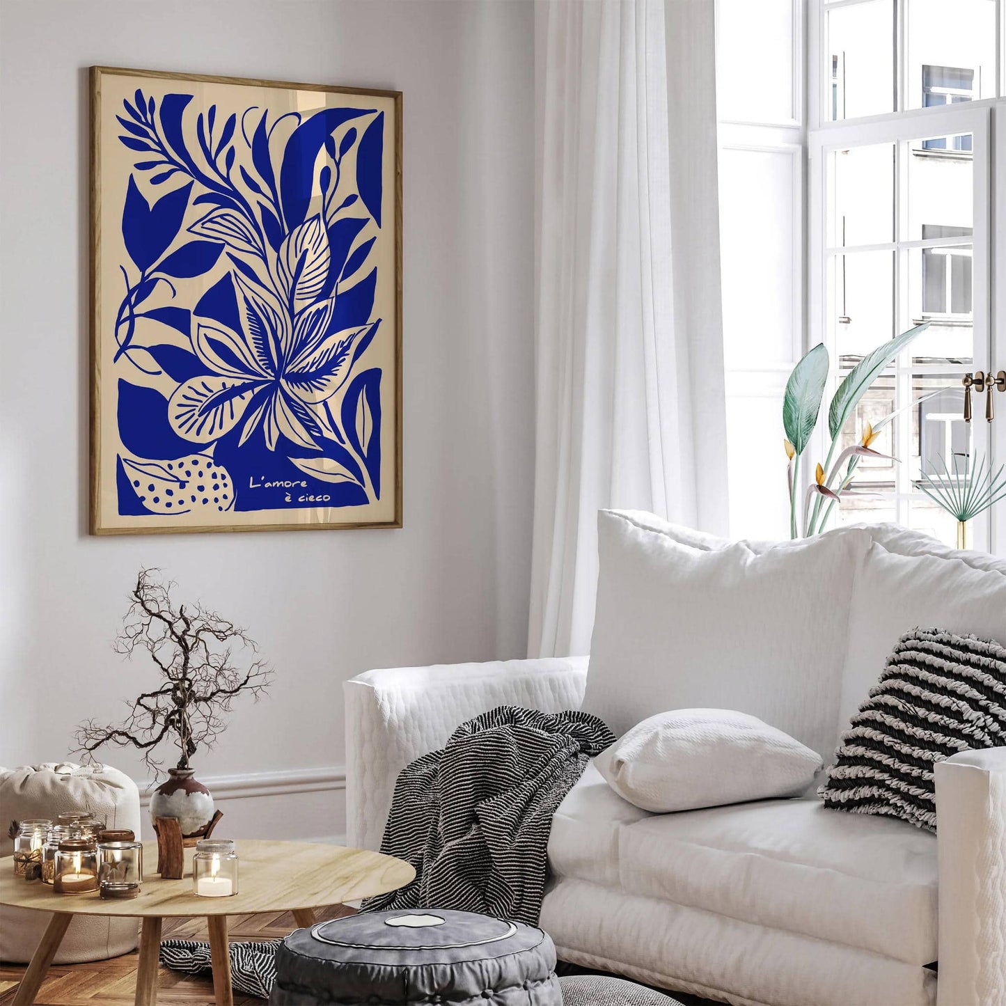 Love Is Blind Poster, Blue Abstract Wall Art