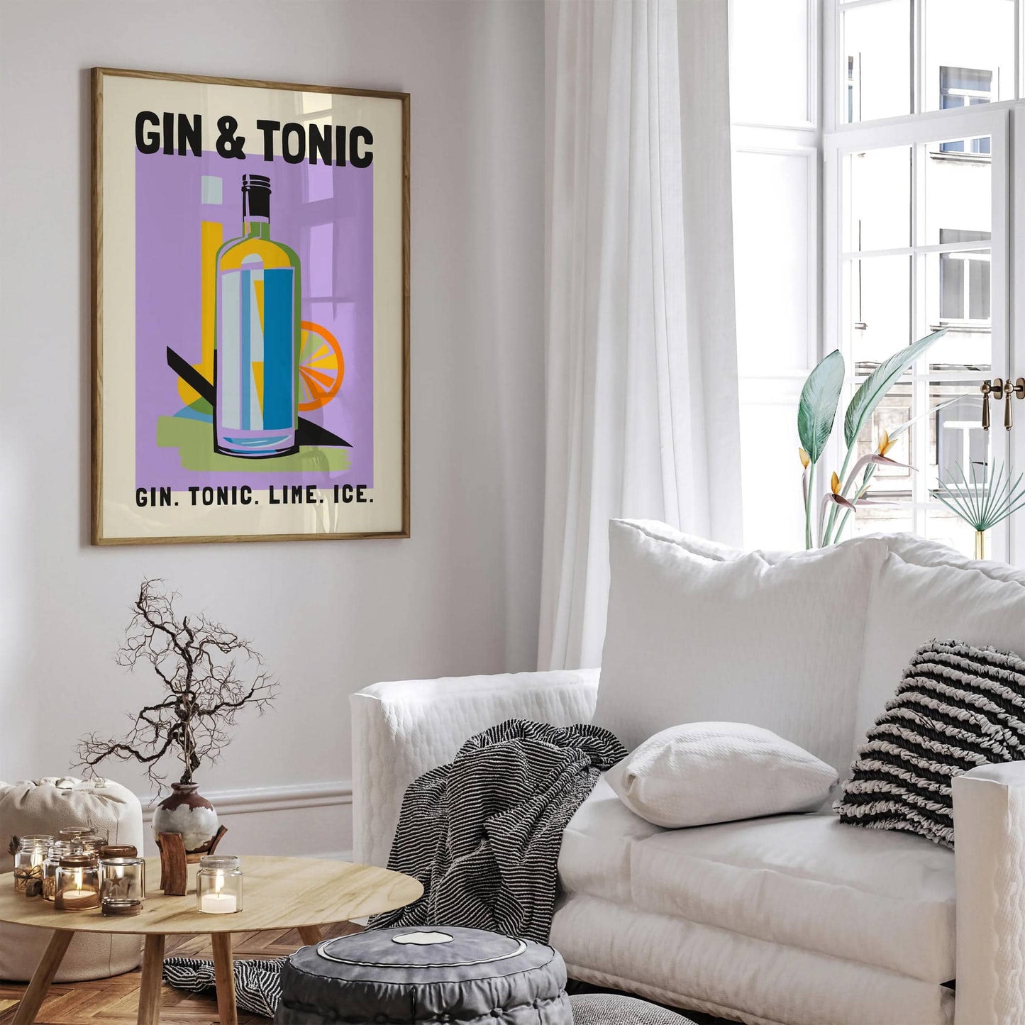 Gin & Tonic Colorful Drink Art Print - HypeSheriff
