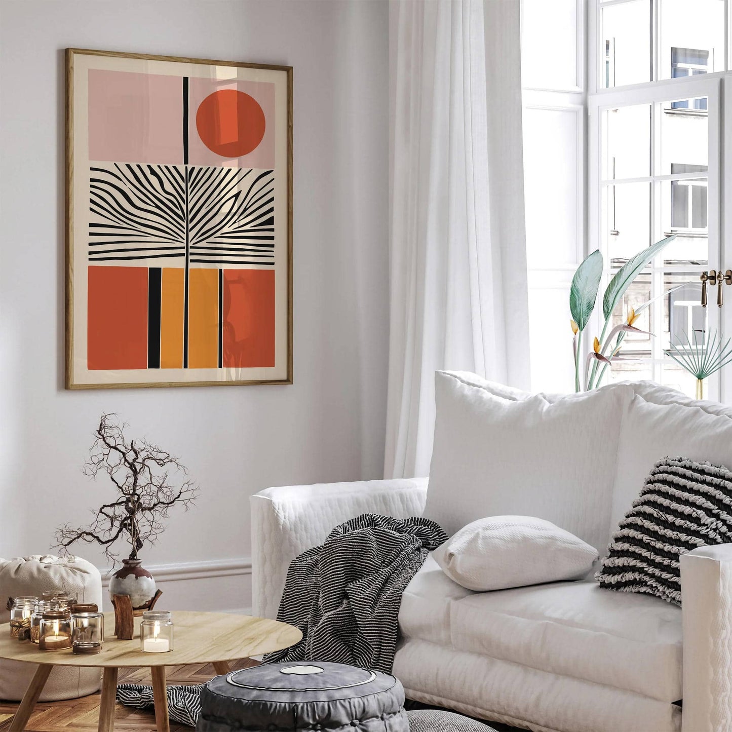 Mid Century Modern Living Room Art Print - HypeSheriff