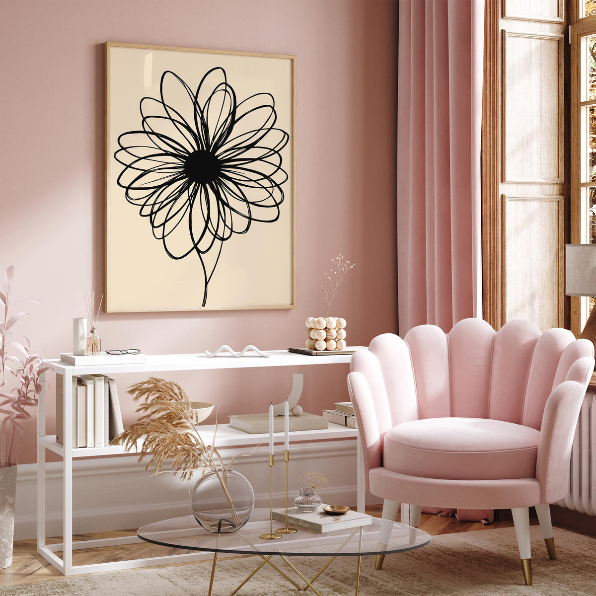 Minimalist Floral Line Art Poster