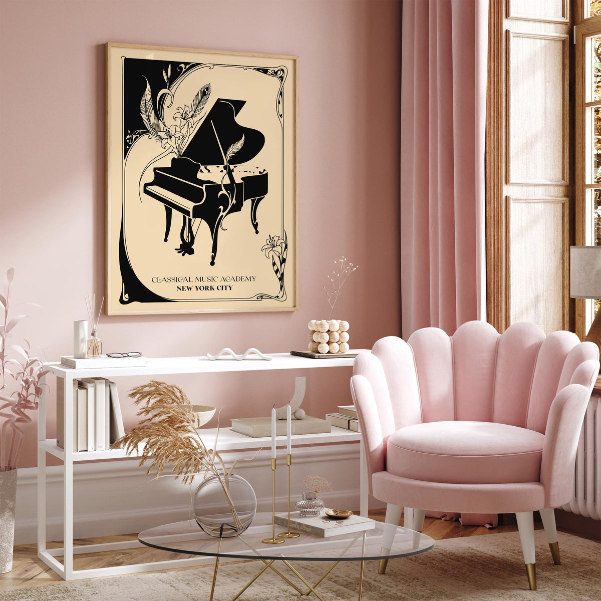 New York City Classical Music Academy Art Nouveau Poster