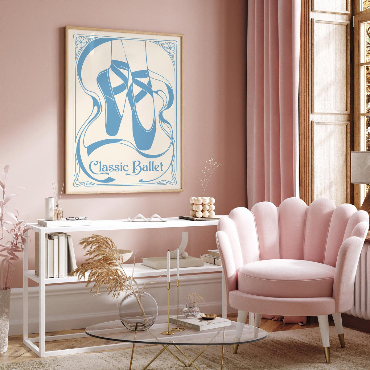 Blue Pointe Shoes Ballet Poster