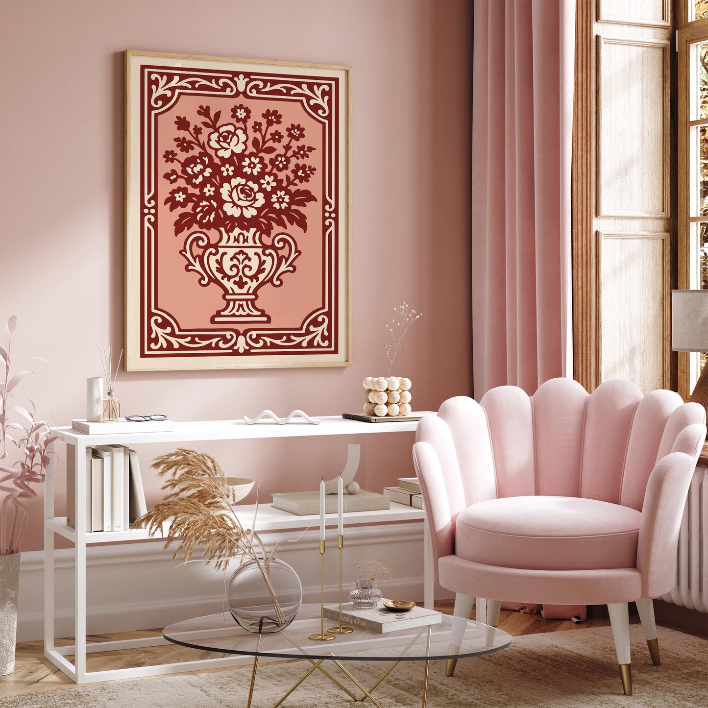 Rococo Bouquet of Flowers Poster
