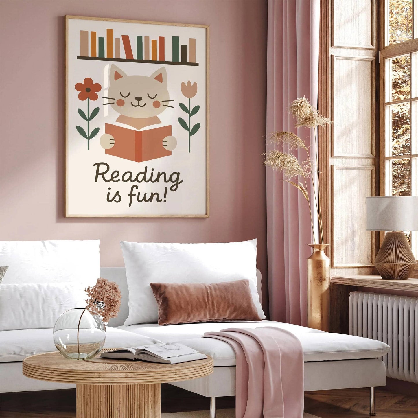 Reading is Fun! Cat Book Lover Poster