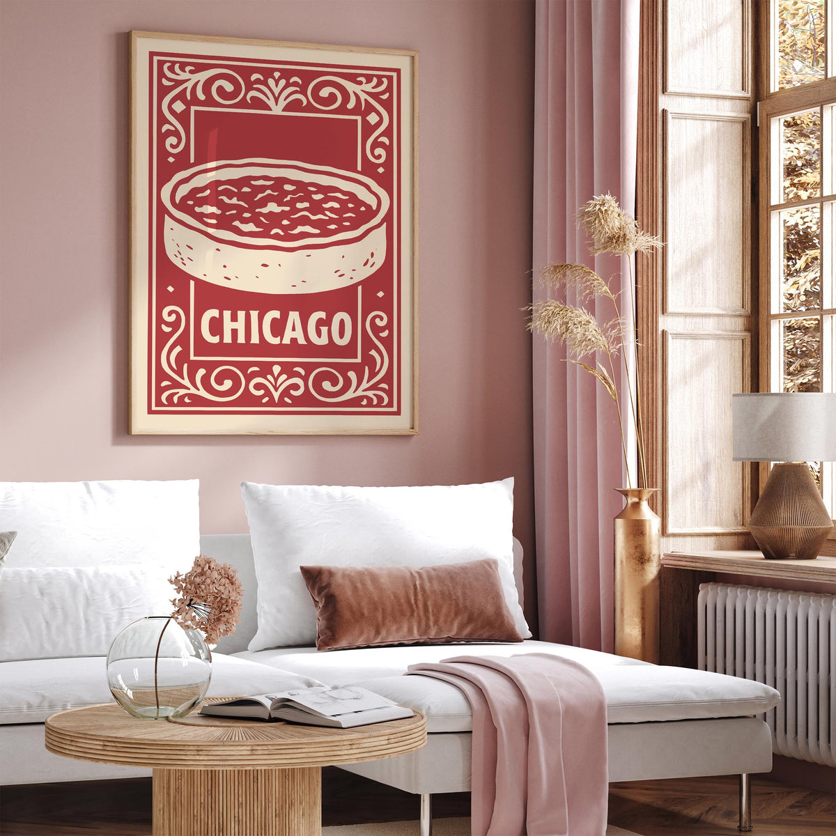 Chicago Deep Dish Pizza Poster - Kitchen Wall Art