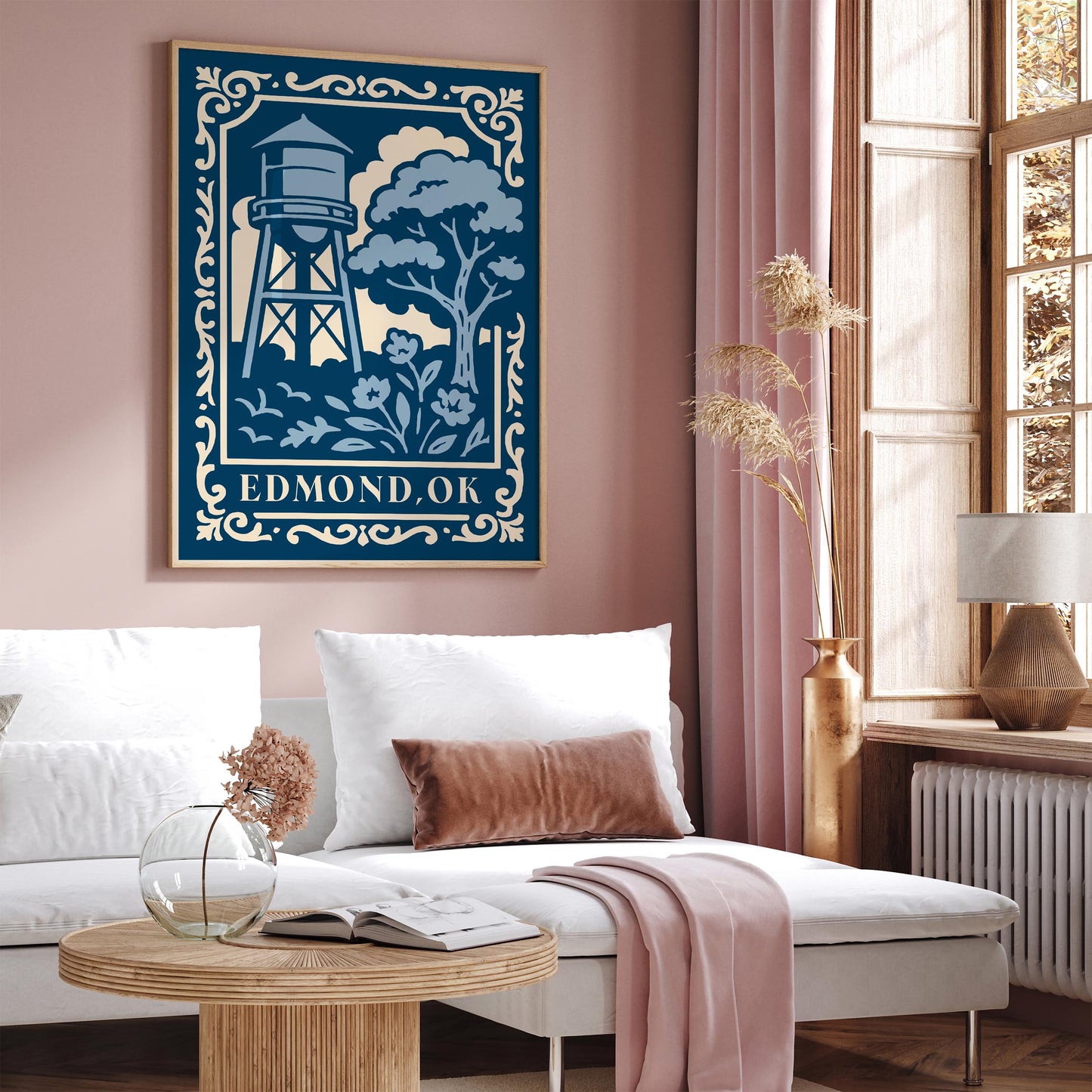 Edmond OK Travel Blue Poster
