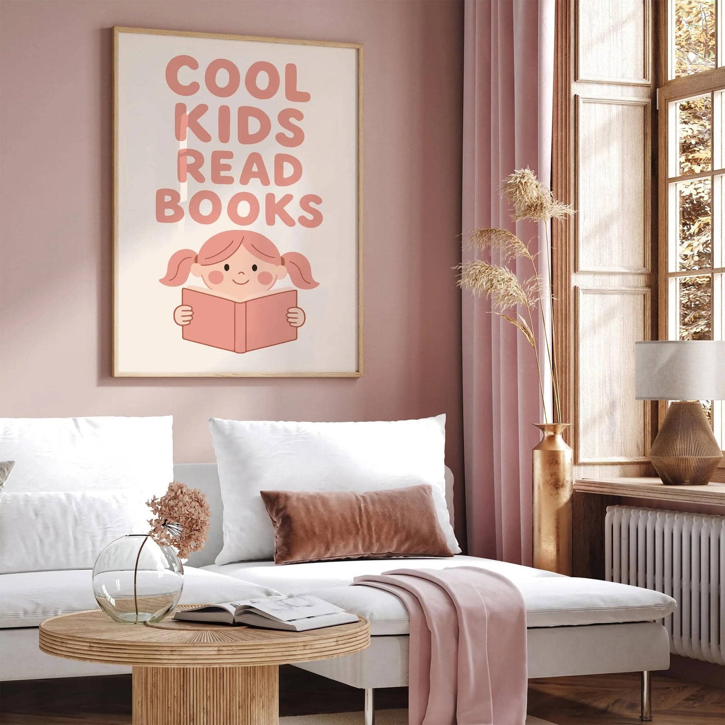 Cool Kids Read Books Poster - Literary Art Print for Kids Room Decor