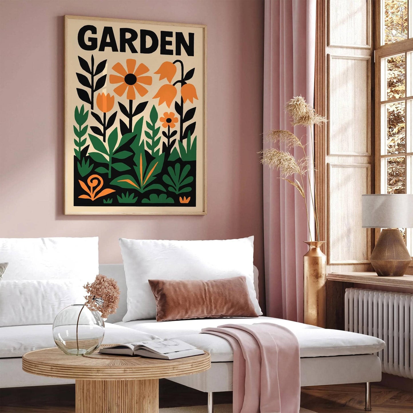 Garden Poster - Cut Outs Floral Retro Wall Art