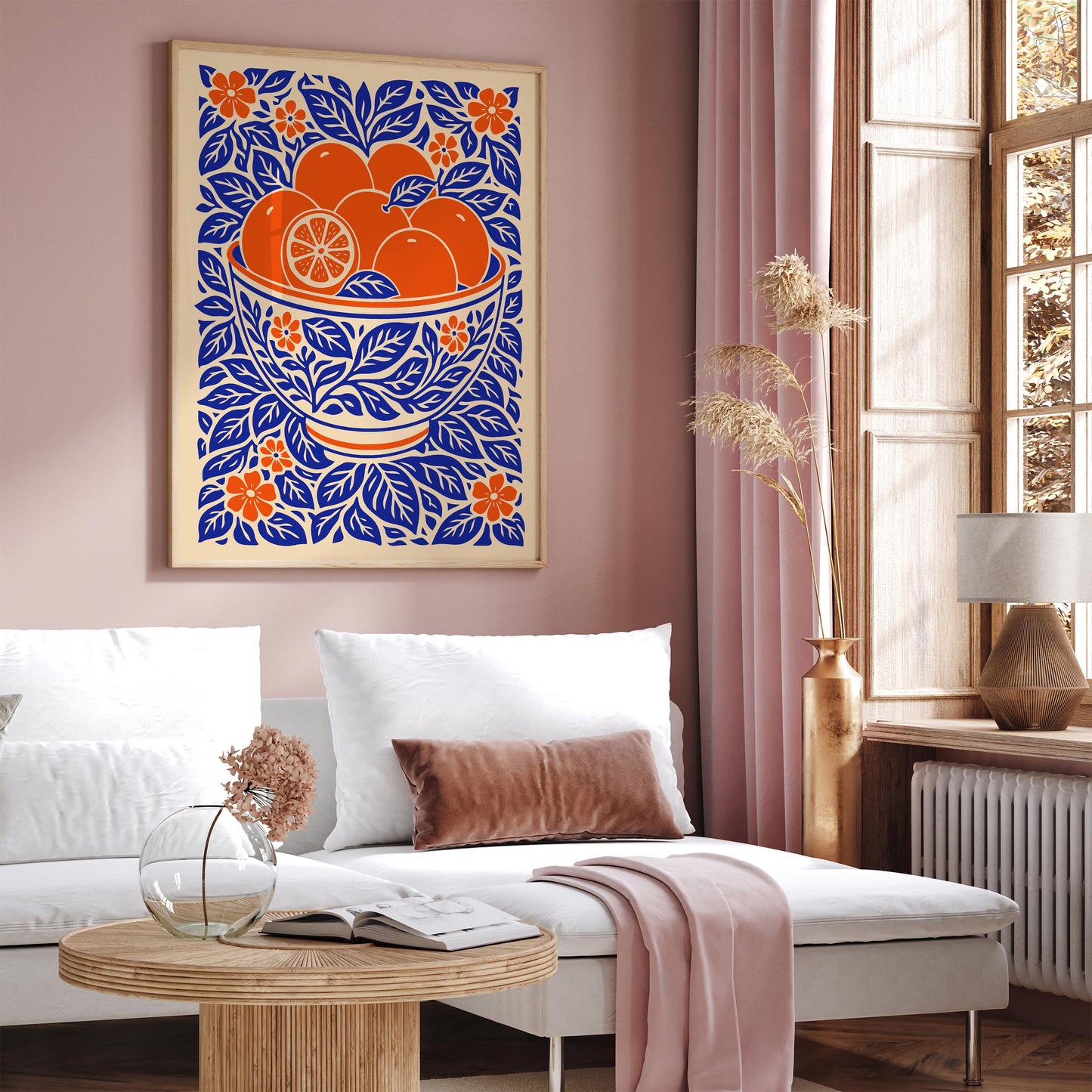 Orange Fruit Bowl Poster