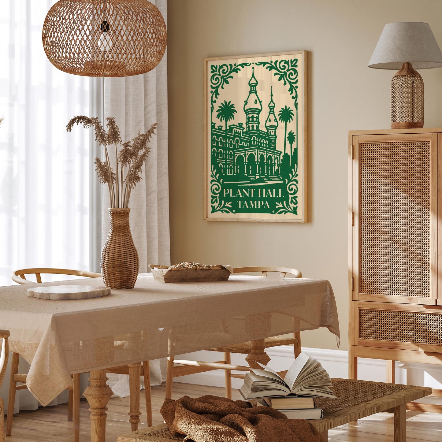 Plant Hall Tampa Vintage Travel Poster