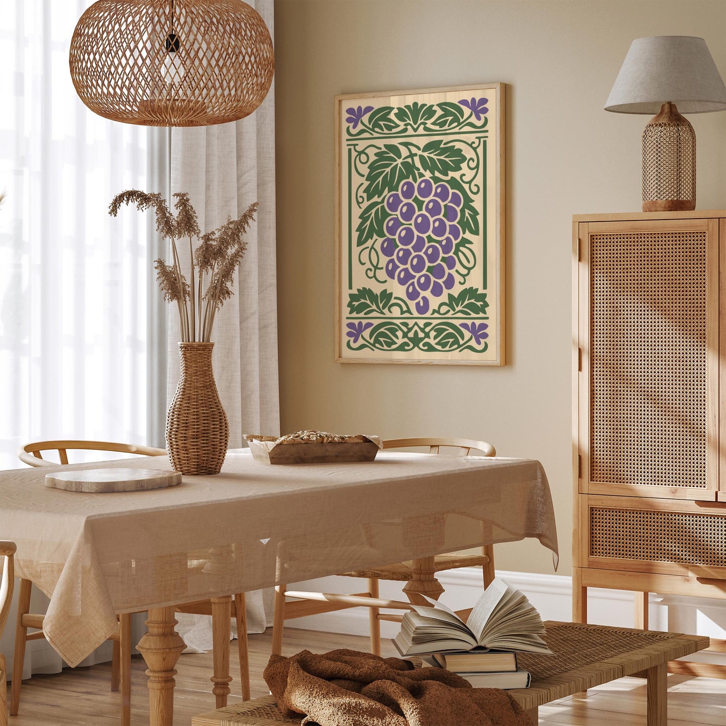Grapes Poster – Vintage Kitchen Wall Art